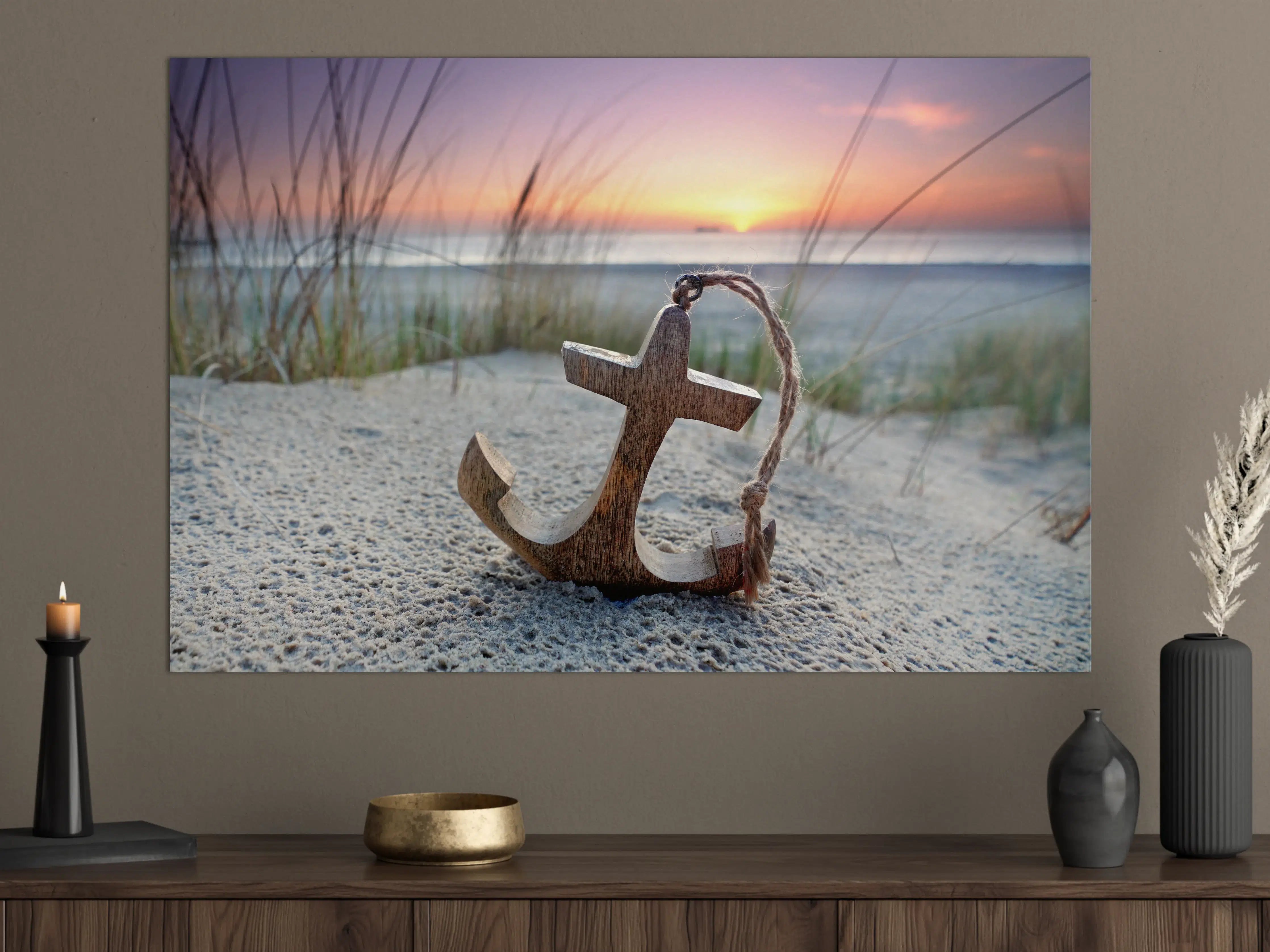 Große Wandbilder - Anker am Strand