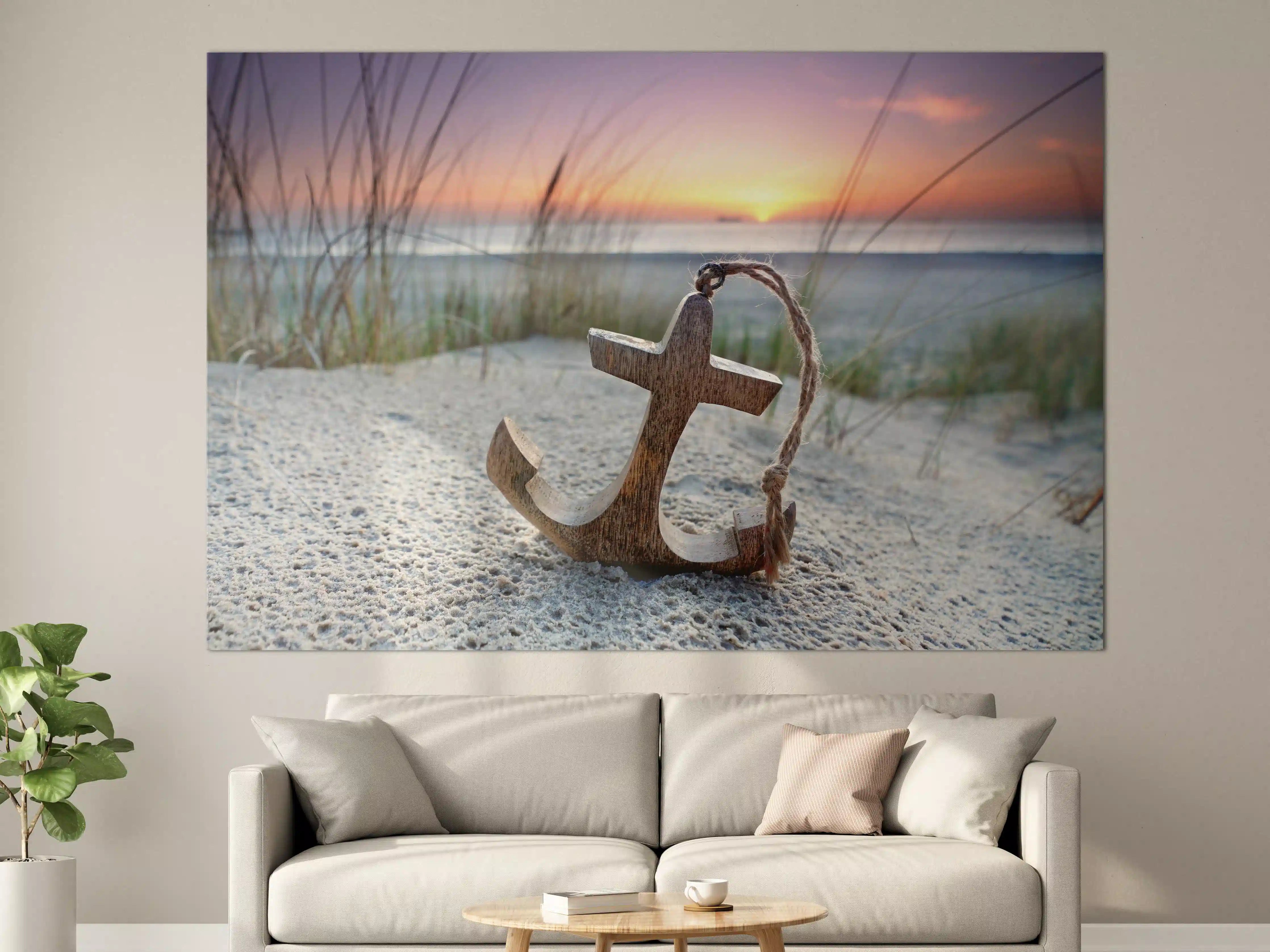 Große Wandbilder - Anker am Strand