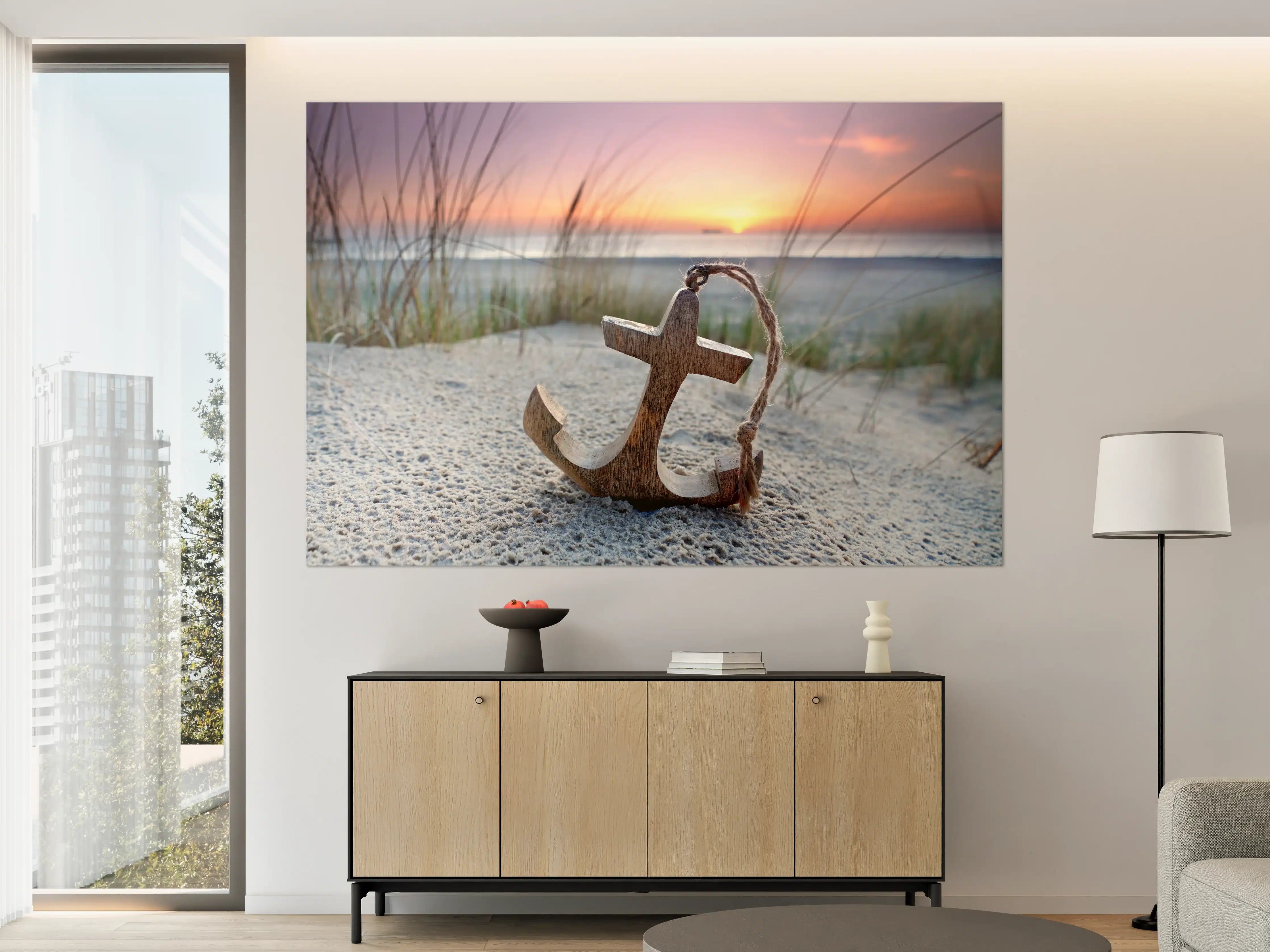 Große Wandbilder - Anker am Strand