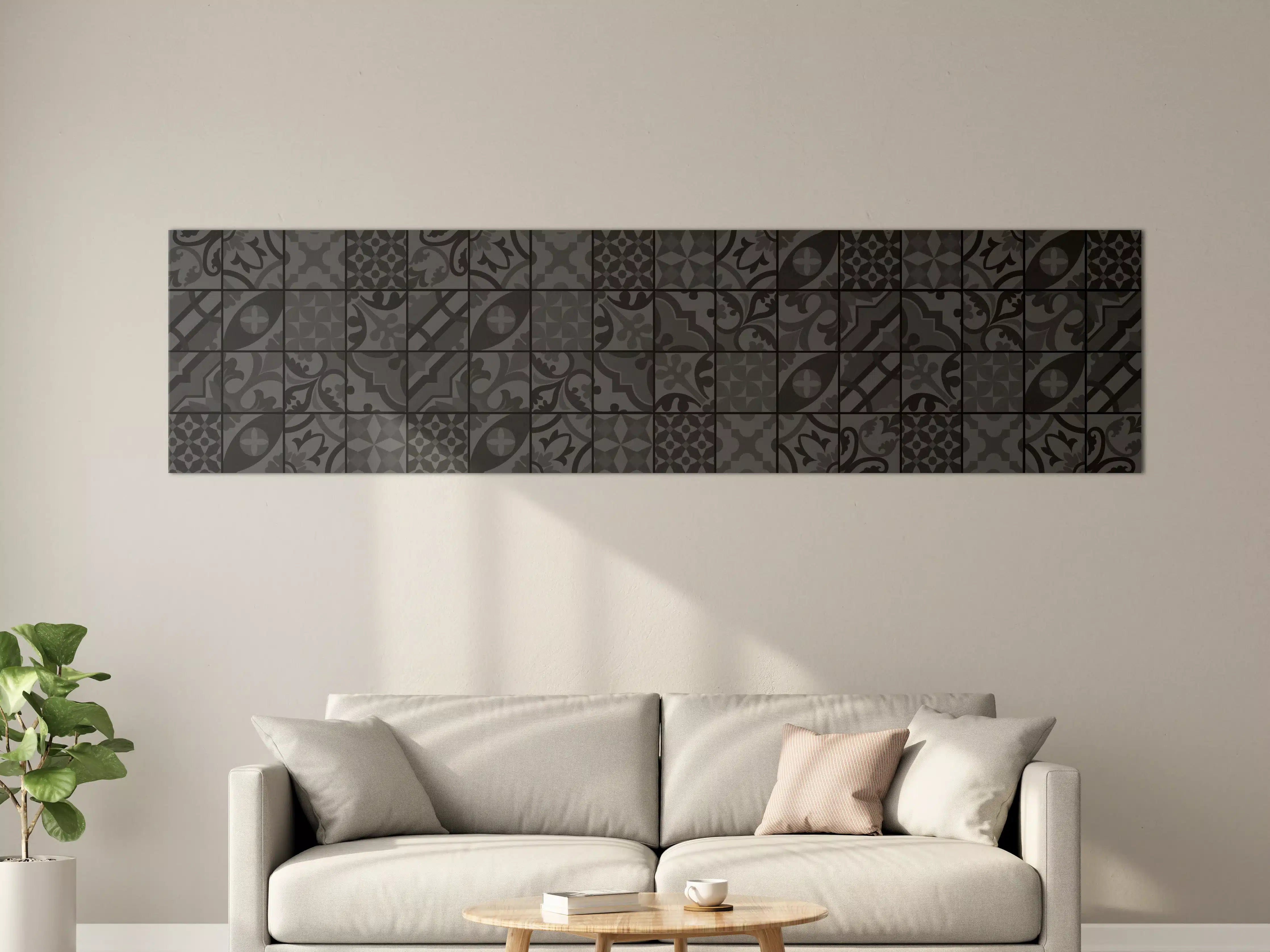 Große Wandbilder - Anthrazit Mosaik Fliesentextur