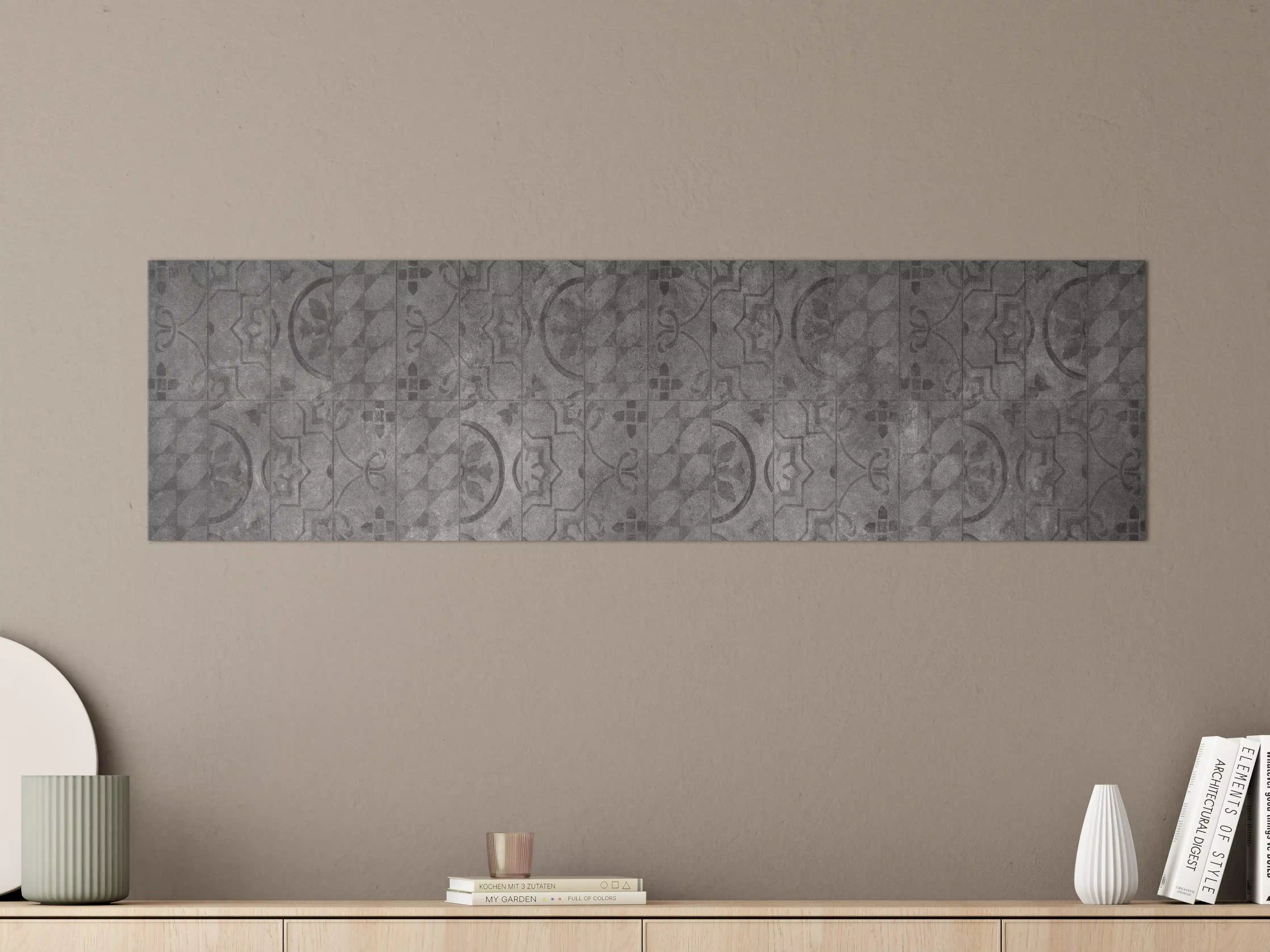 Große Wandbilder - Antik Graue Fliesen Struktur