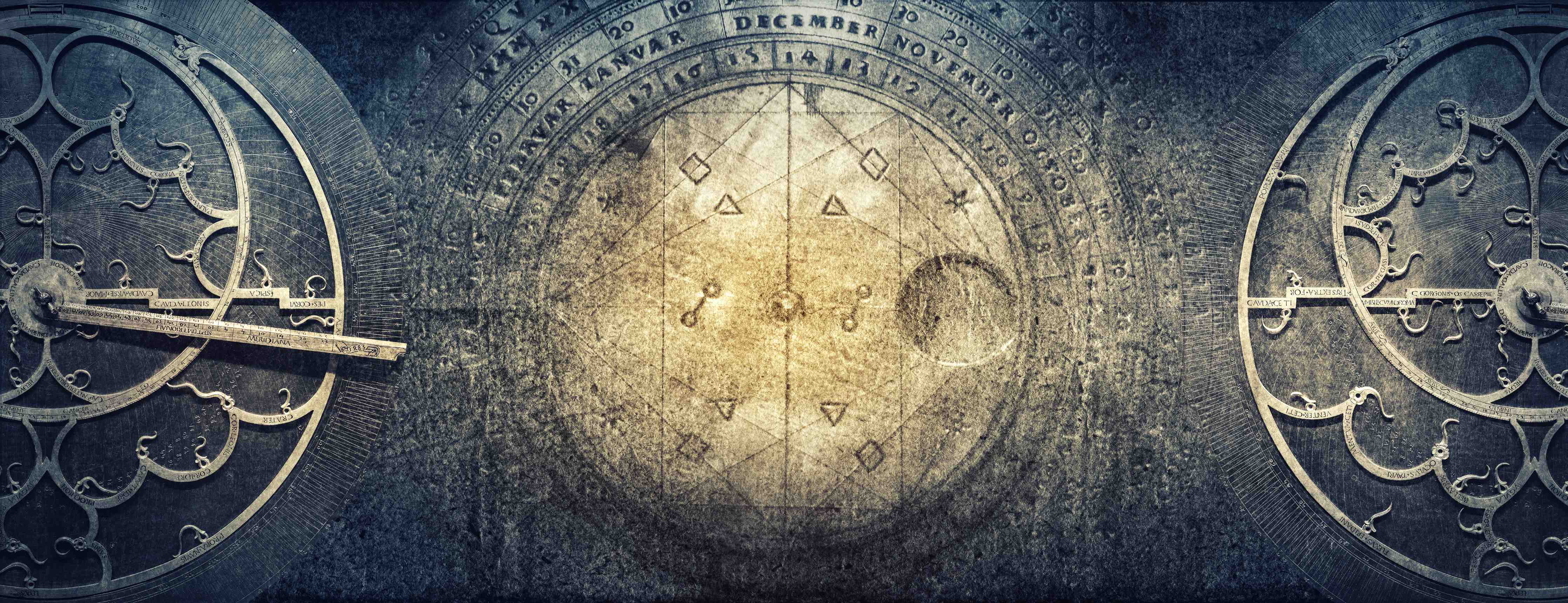 Große Wandbilder-Antike Astronomie-Instrumente
