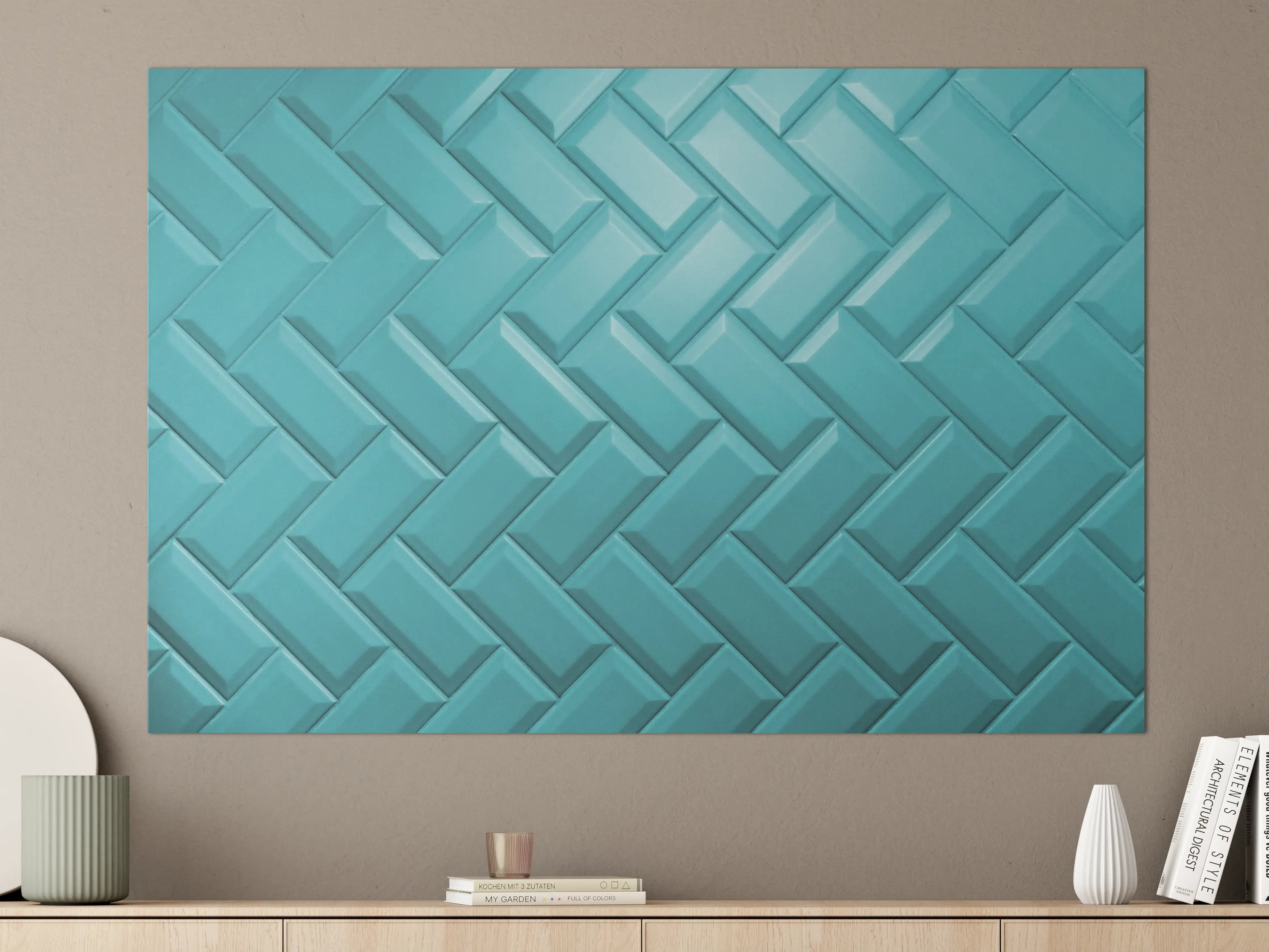 Große Wandbilder - Aqua Matte Keramikfliesen