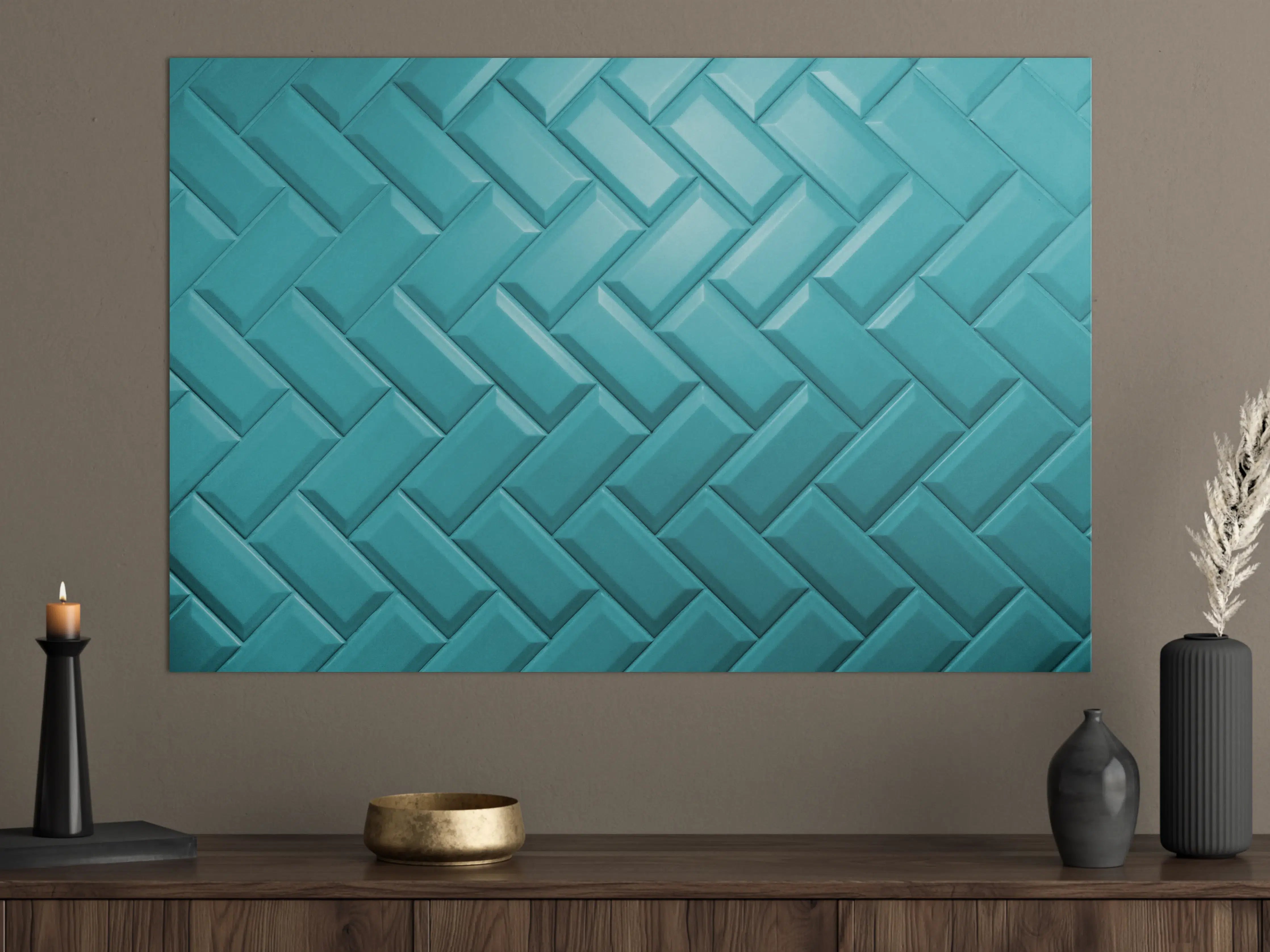 Große Wandbilder - Aqua Matte Keramikfliesen