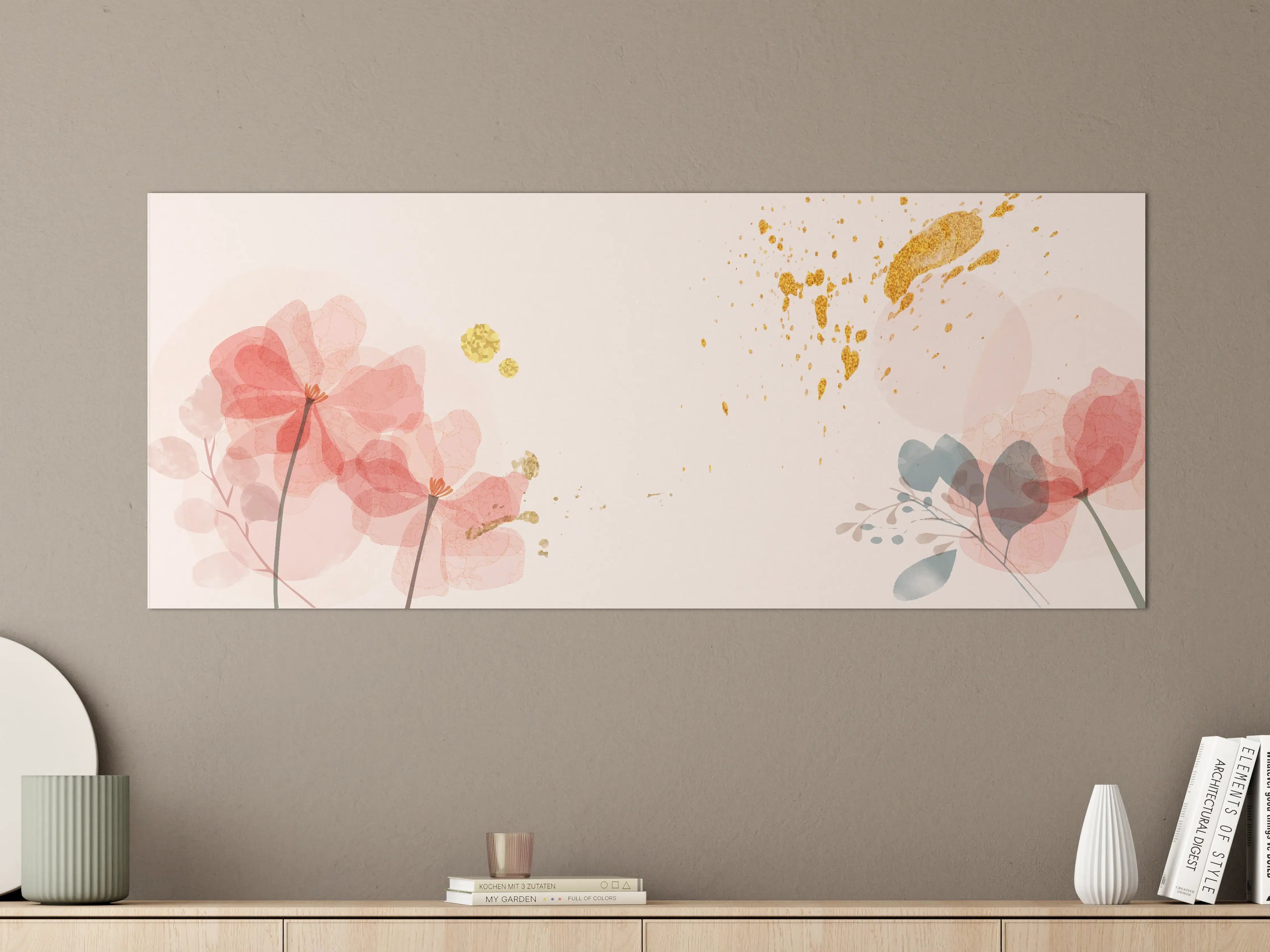 Große Wandbilder - Aquarell Blumen Abstrakt