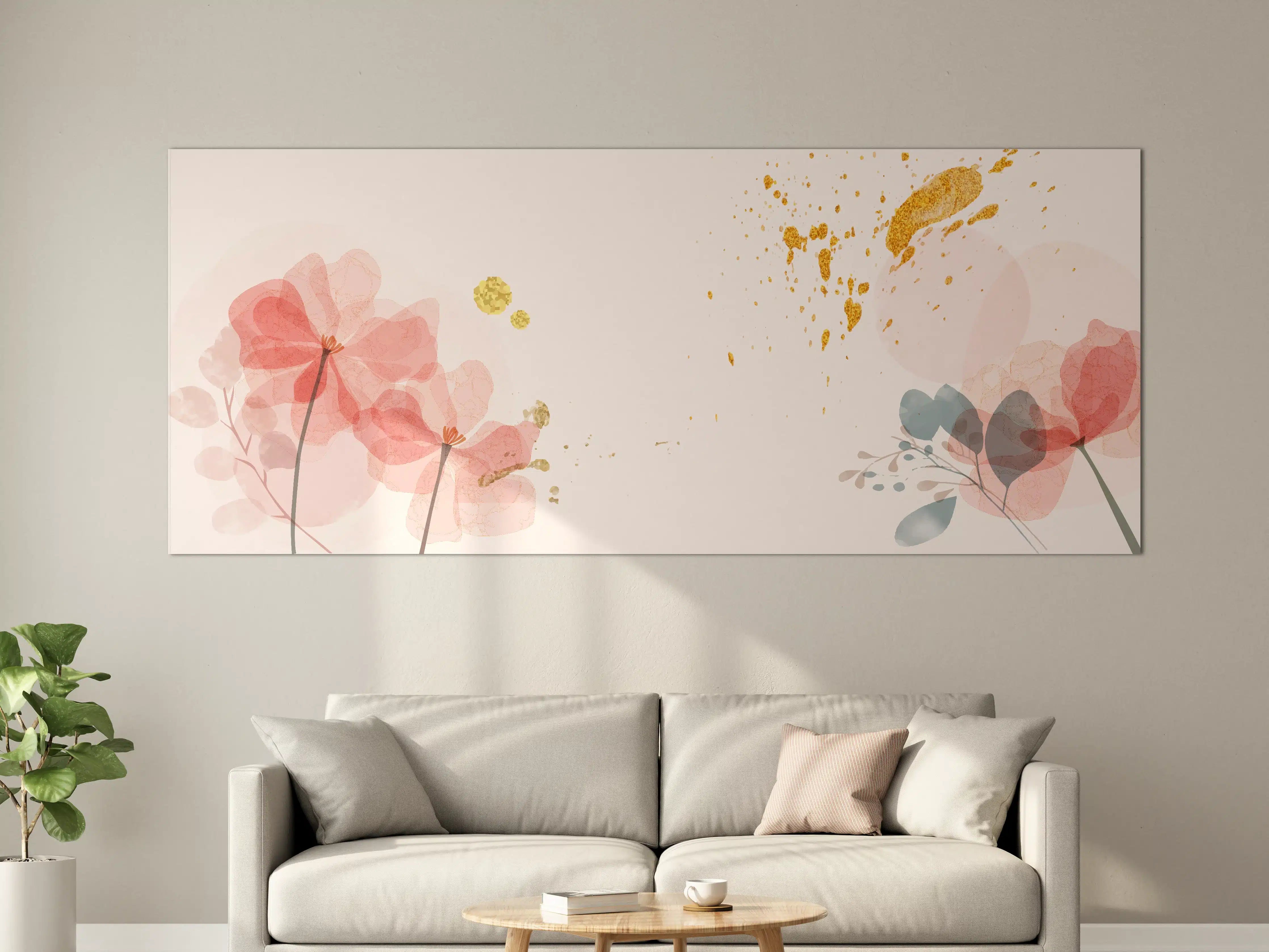 Große Wandbilder - Aquarell Blumen Abstrakt