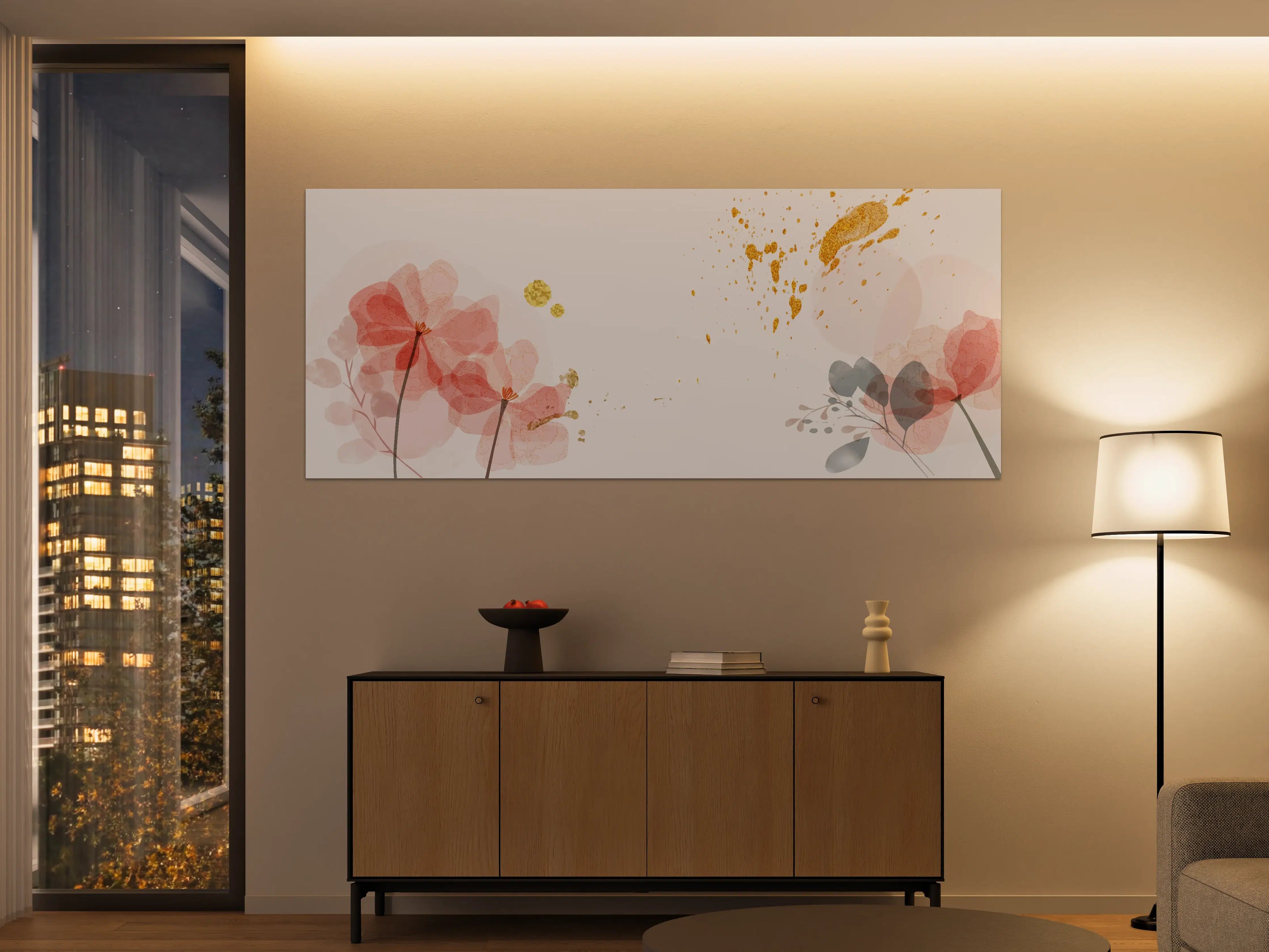 Große Wandbilder - Aquarell Blumen Abstrakt