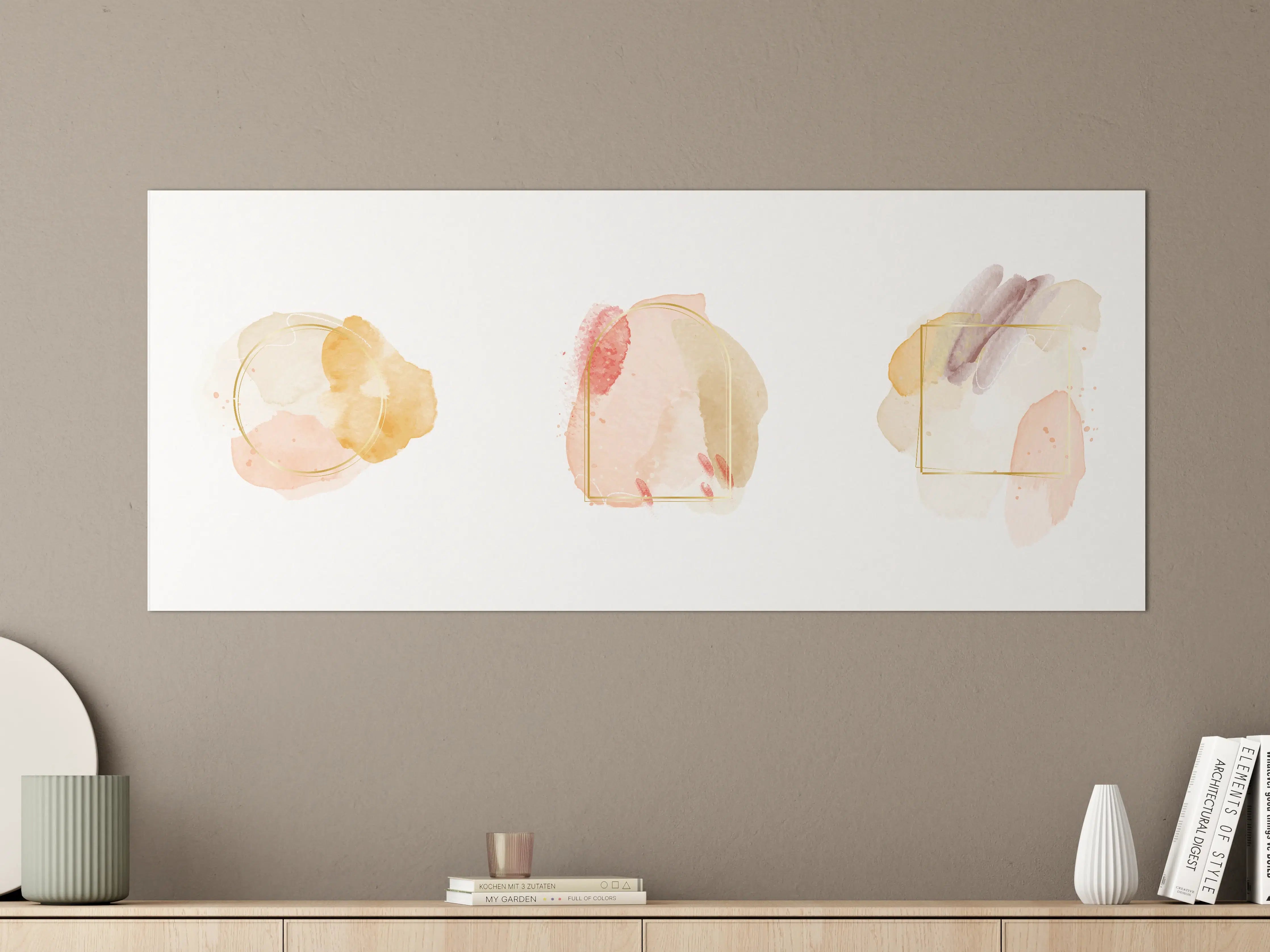 Große Wandbilder - Aquarell Flecken Pastell Set