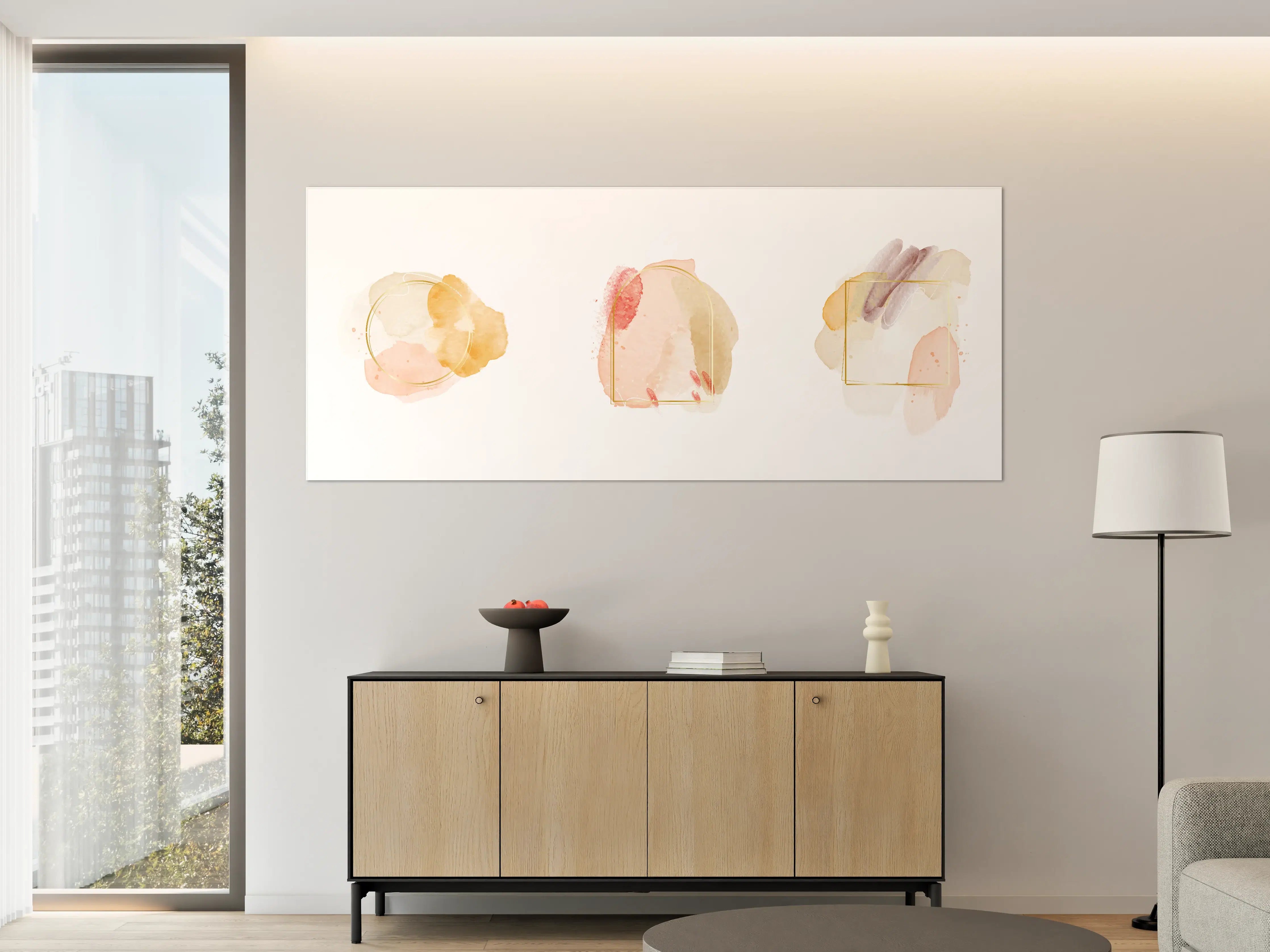 Große Wandbilder - Aquarell Flecken Pastell Set