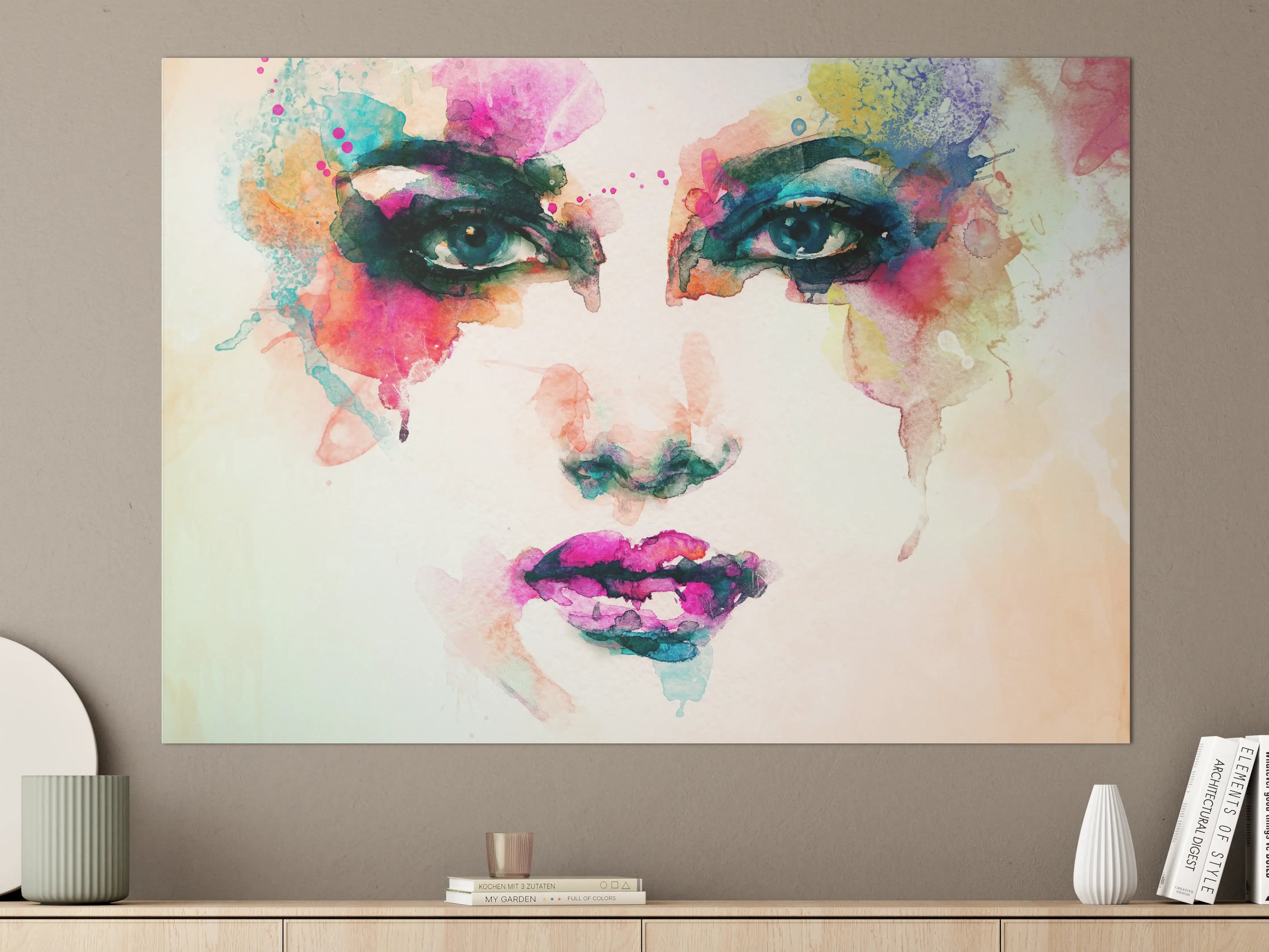 Große Wandbilder - Aquarell Kunst Frau Gesicht