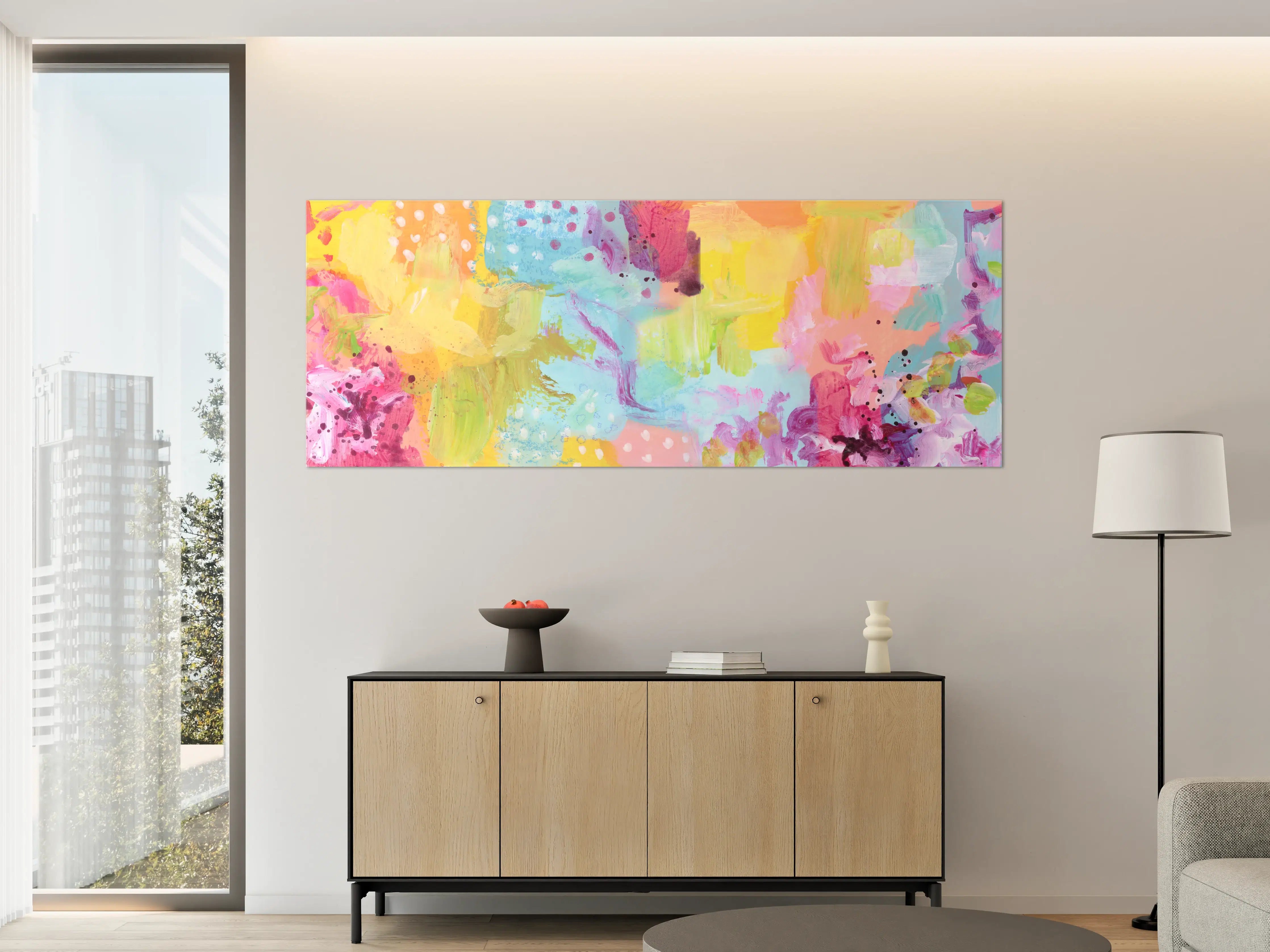 Große Wandbilder - Aquarell Kunstmalerei - Bunt