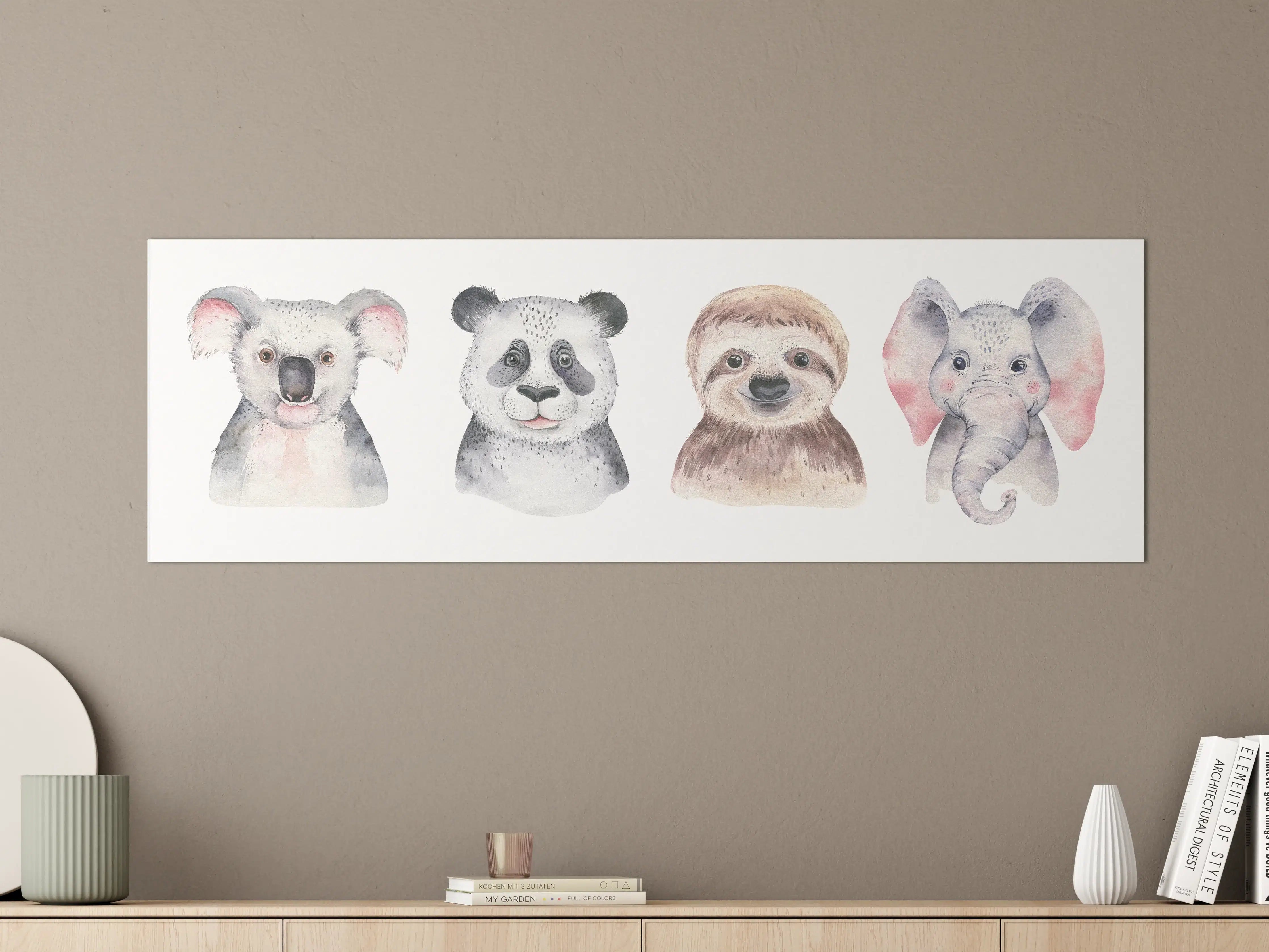 Große Wandbilder - Aquarell Tierbabys Illustration
