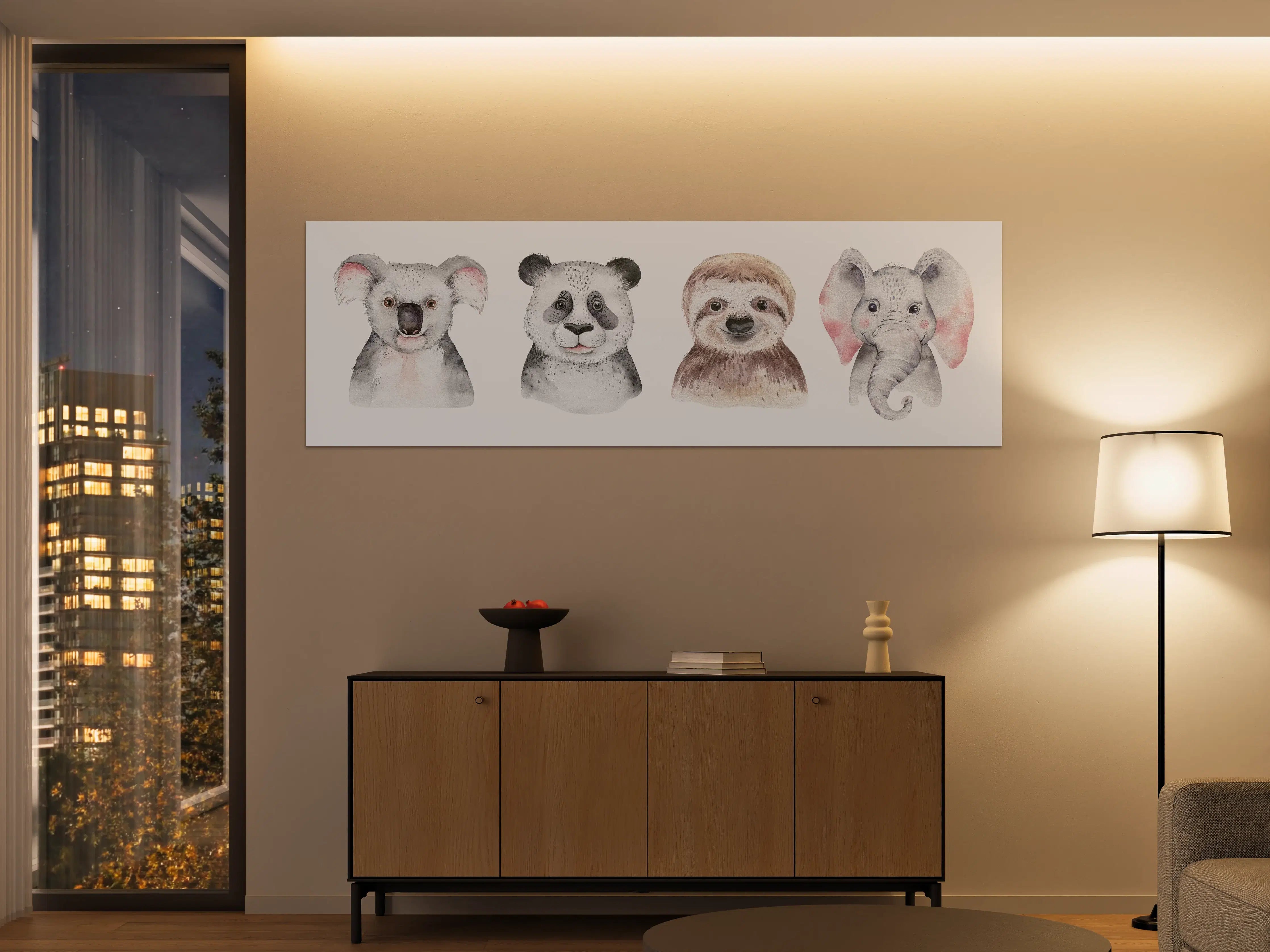 Große Wandbilder - Aquarell Tierbabys Illustration