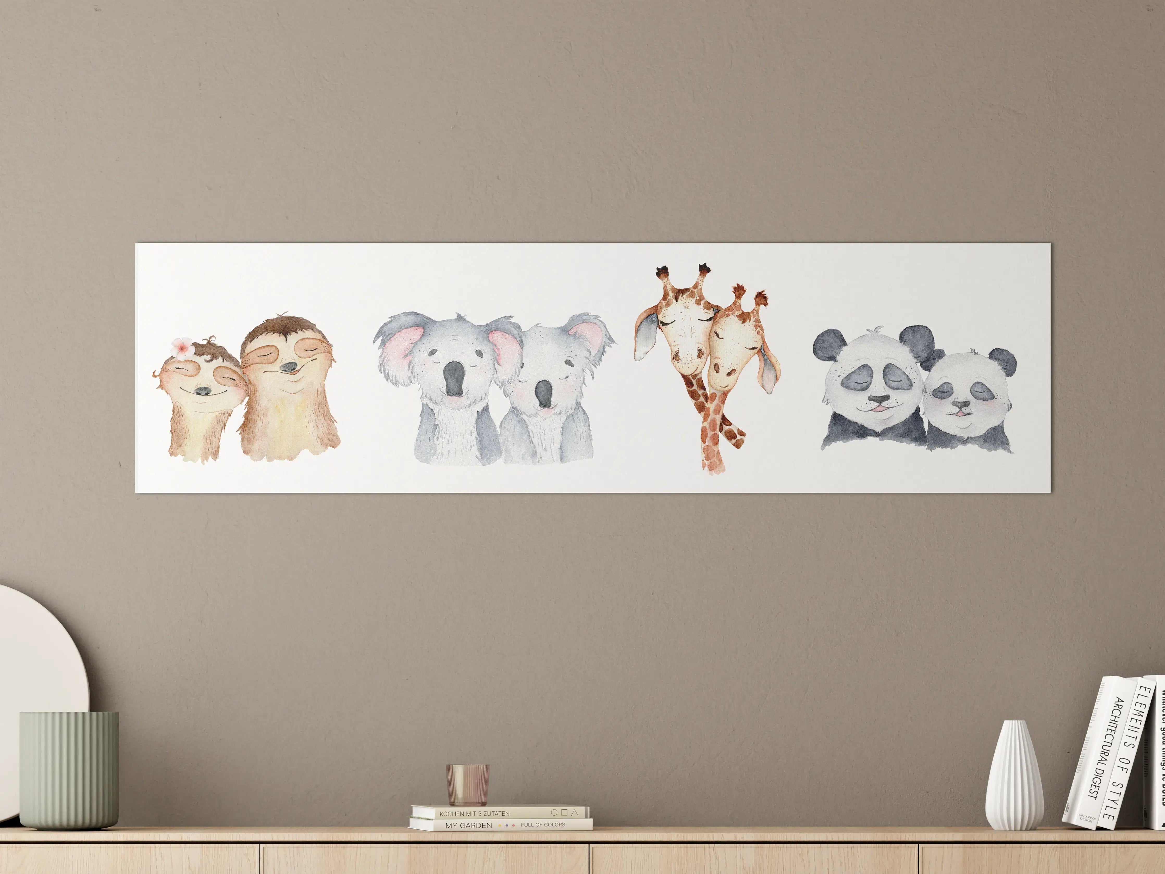 Große Wandbilder - Aquarell Tiercharaktere Set