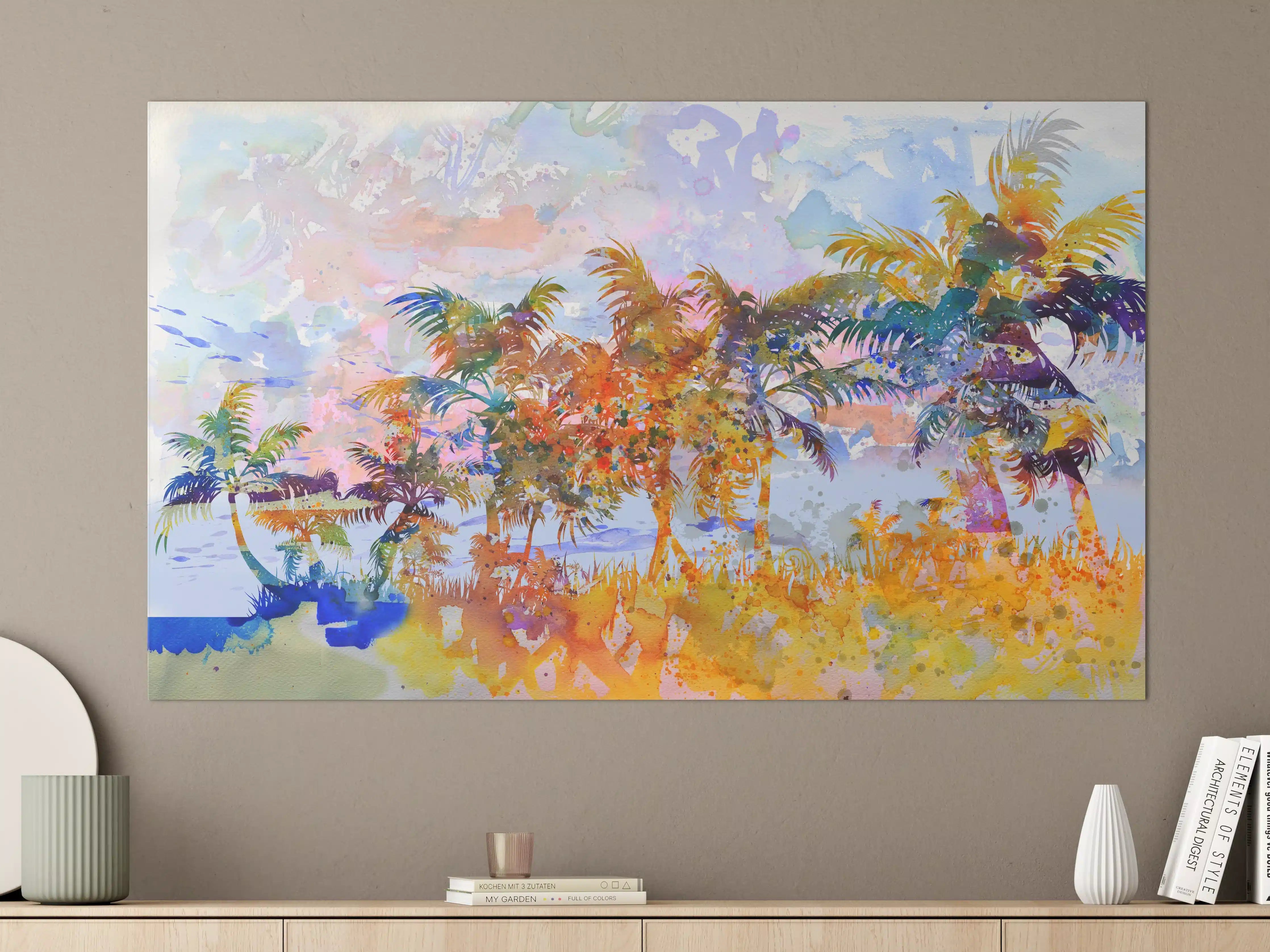 Große Wandbilder - Aquarell von tropischem Strand