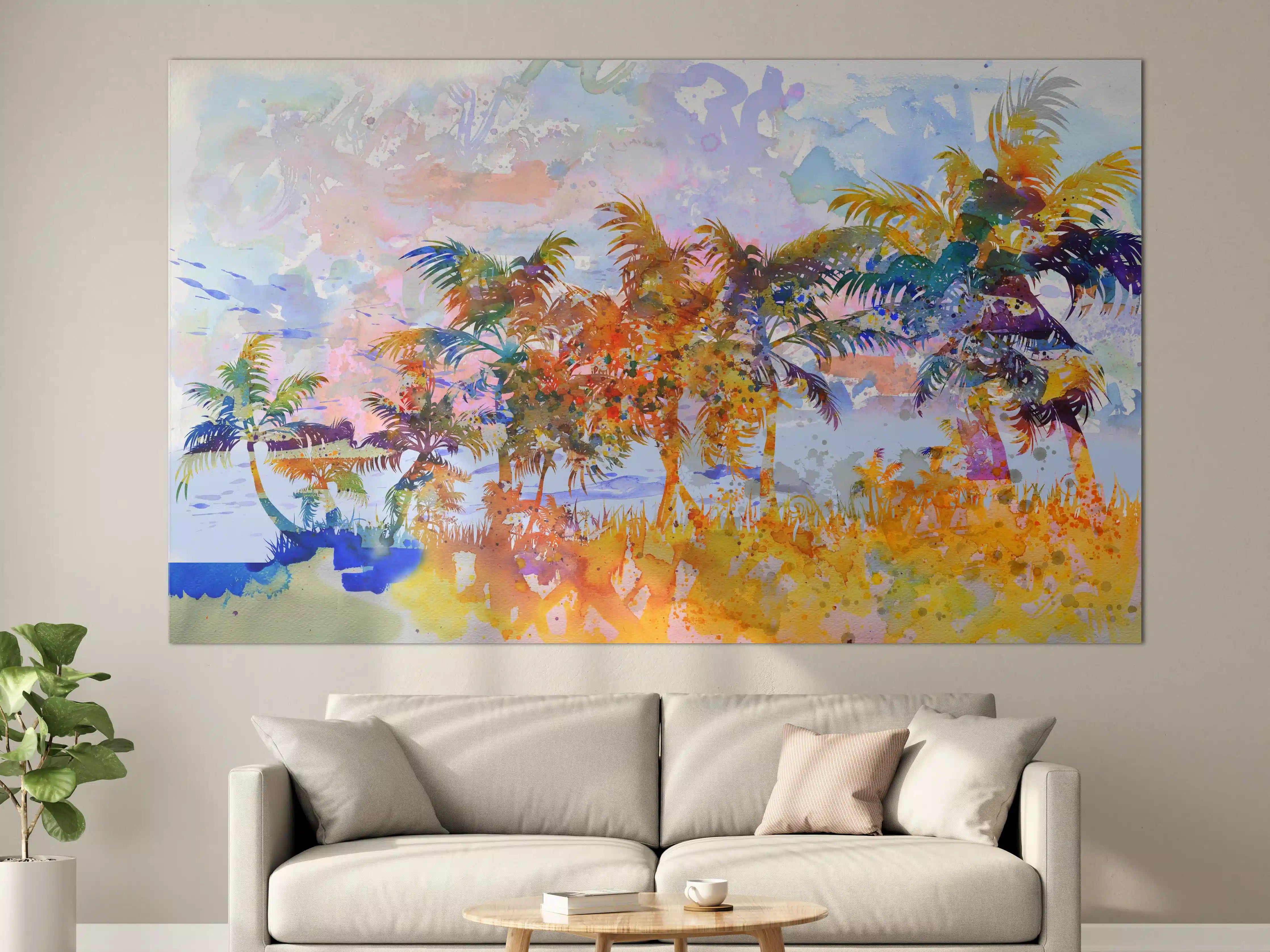 Große Wandbilder - Aquarell von tropischem Strand