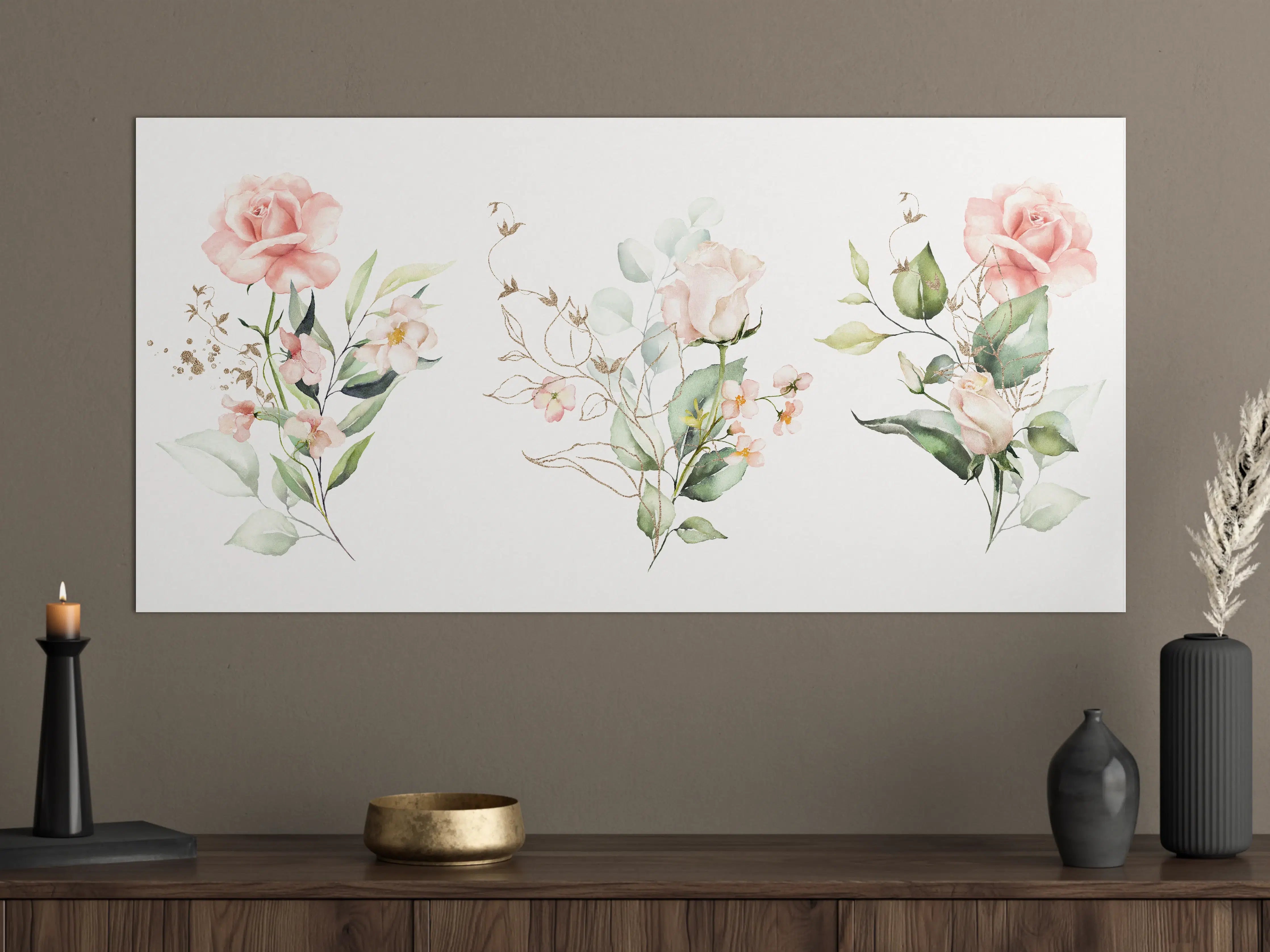 Große Wandbilder - Aquarellblumen