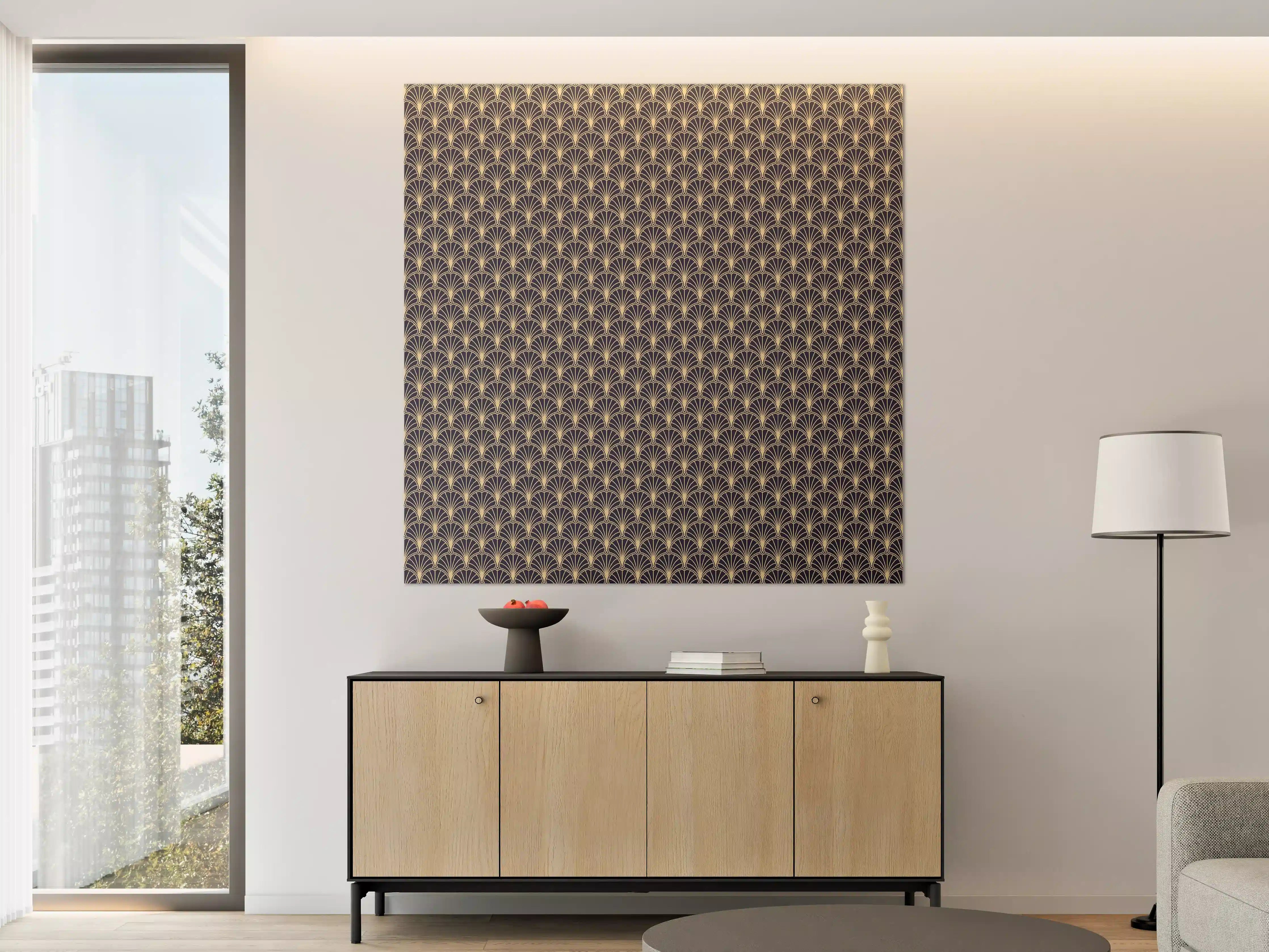 Große Wandbilder - Art Déco-Fächer-Muster Dunkel