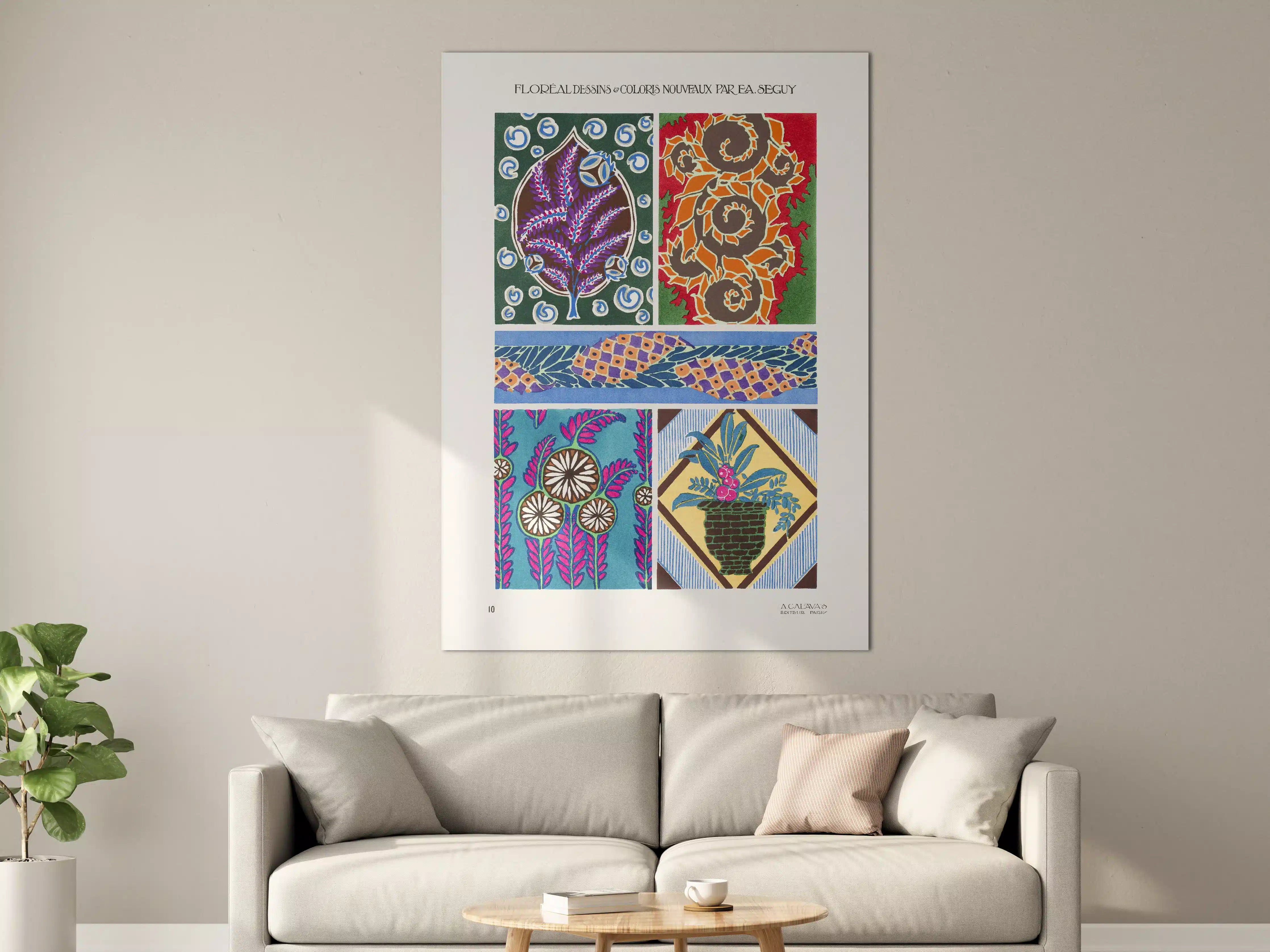 Große Wandbilder - Art Nouveau Blumen-Muster Poster