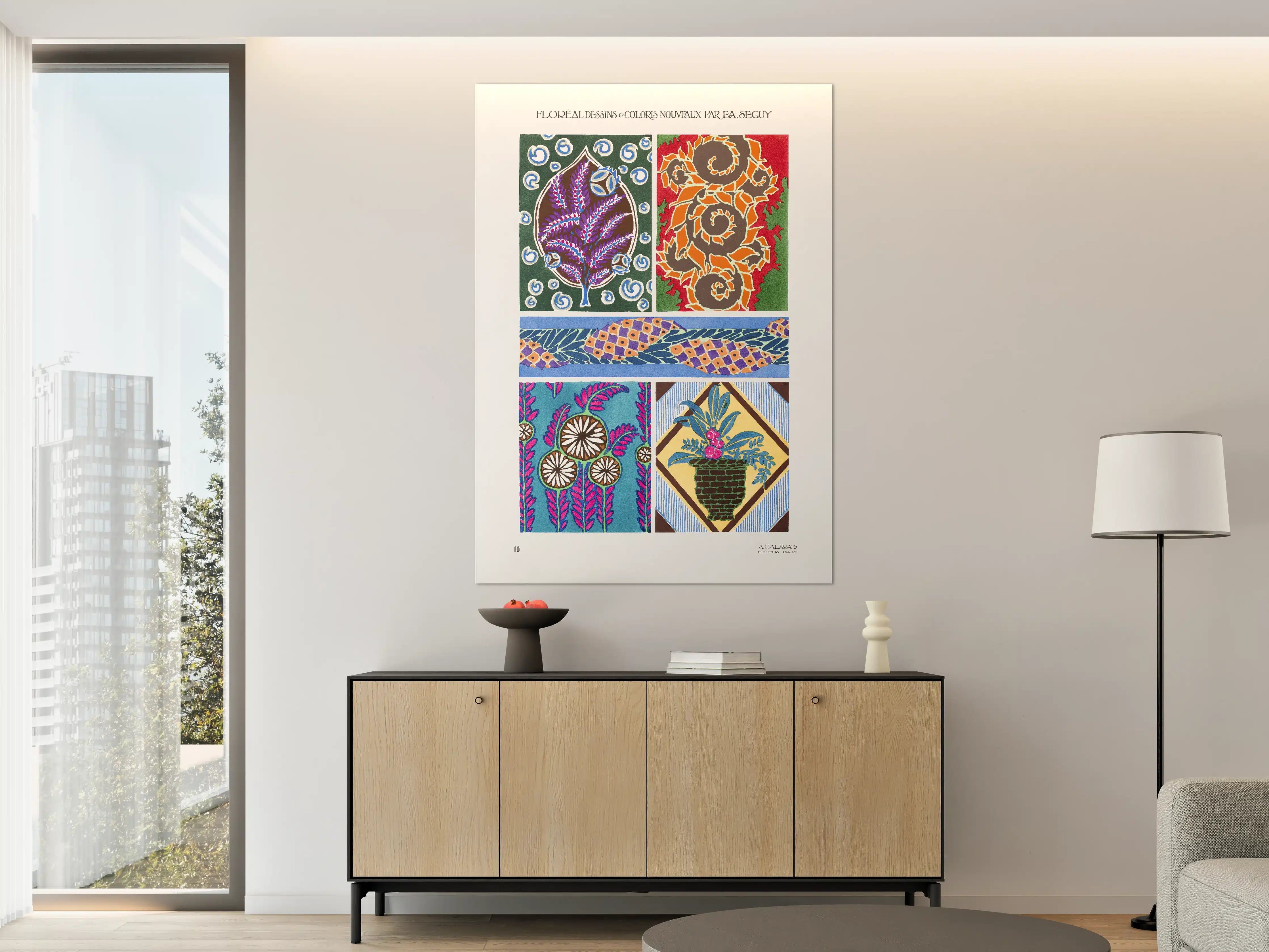 Große Wandbilder - Art Nouveau Blumen-Muster Poster