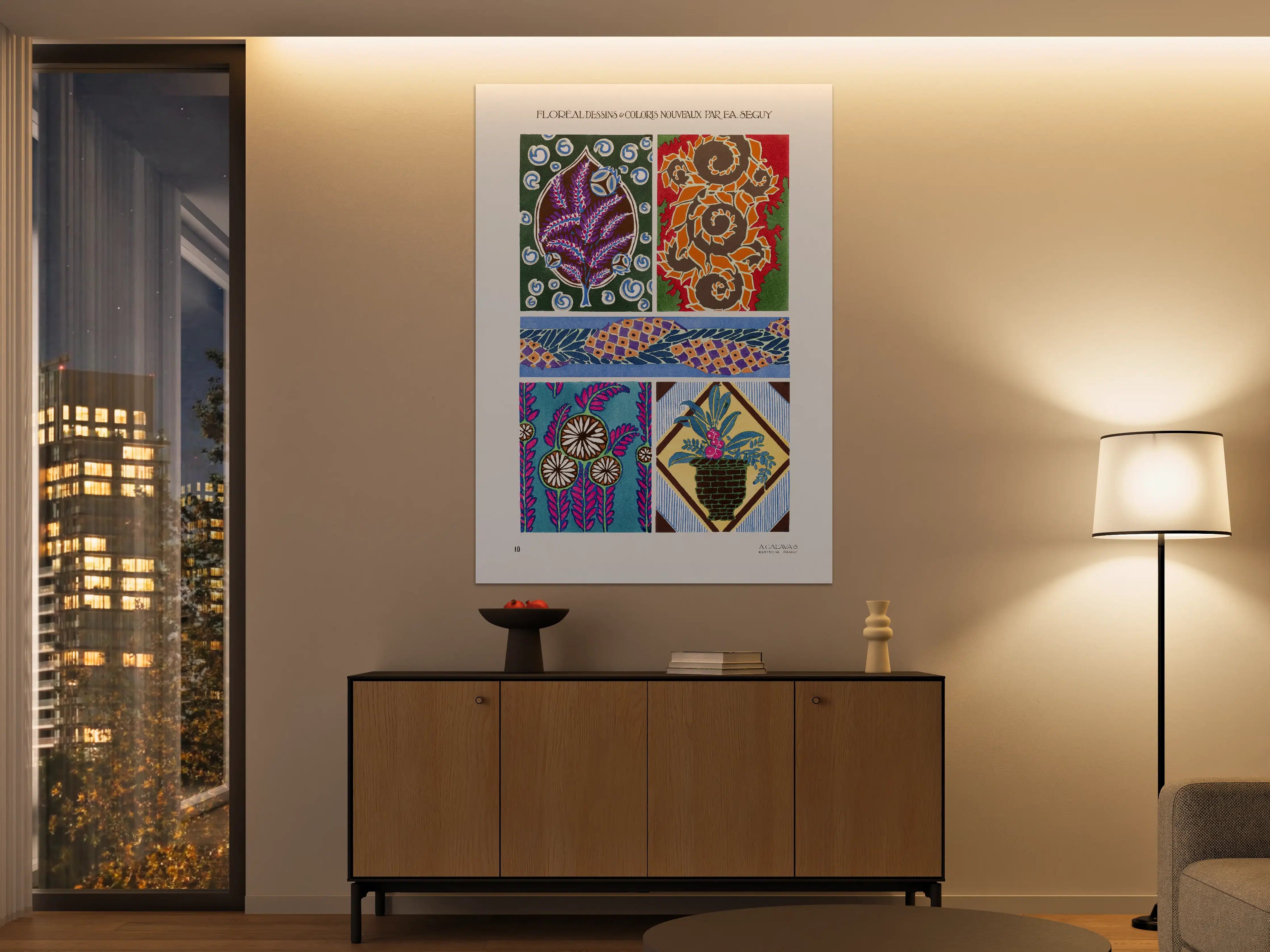 Große Wandbilder - Art Nouveau Blumen-Muster Poster