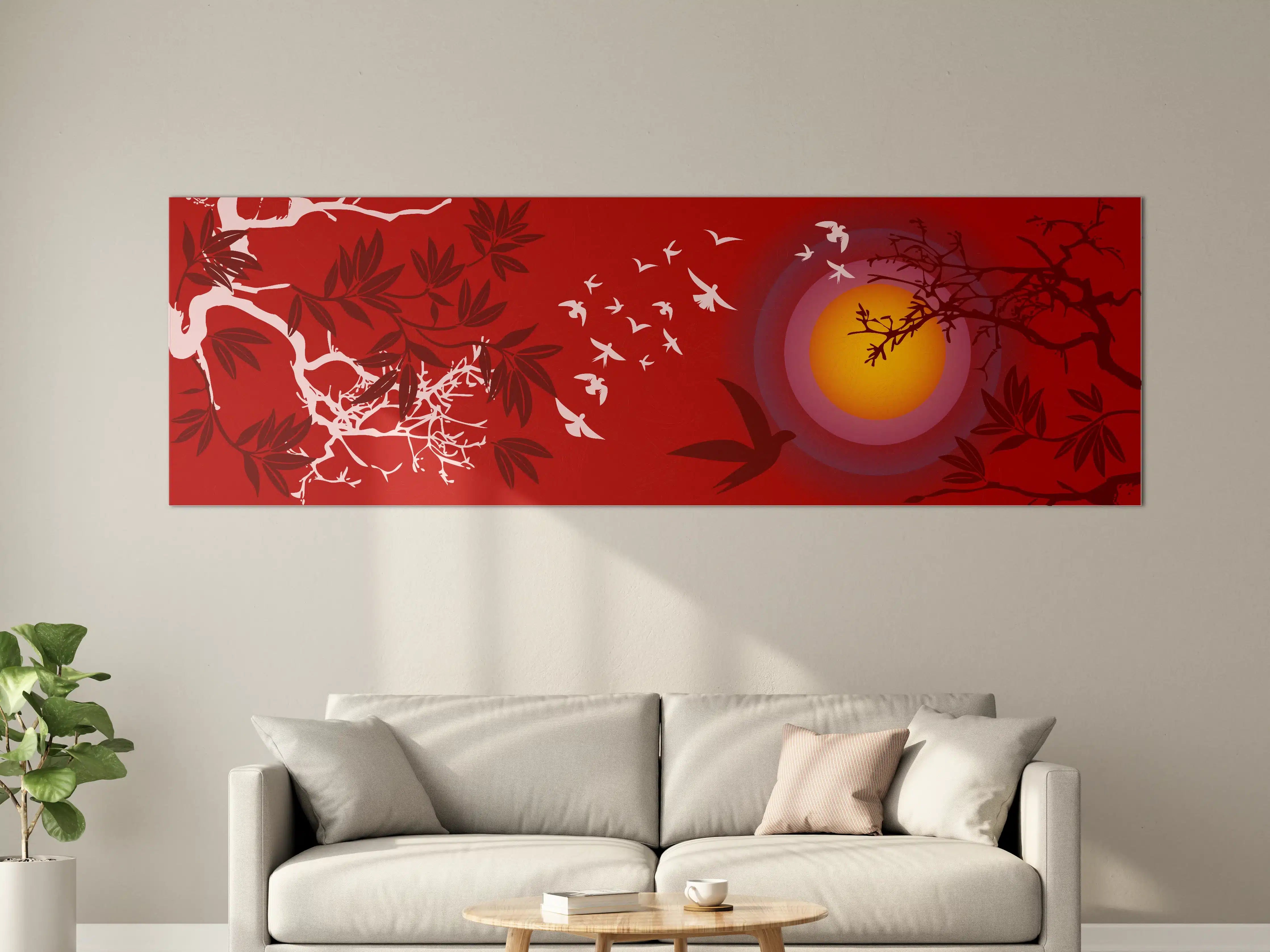 Große Wandbilder - Asiatischer Sonnenuntergang Rot