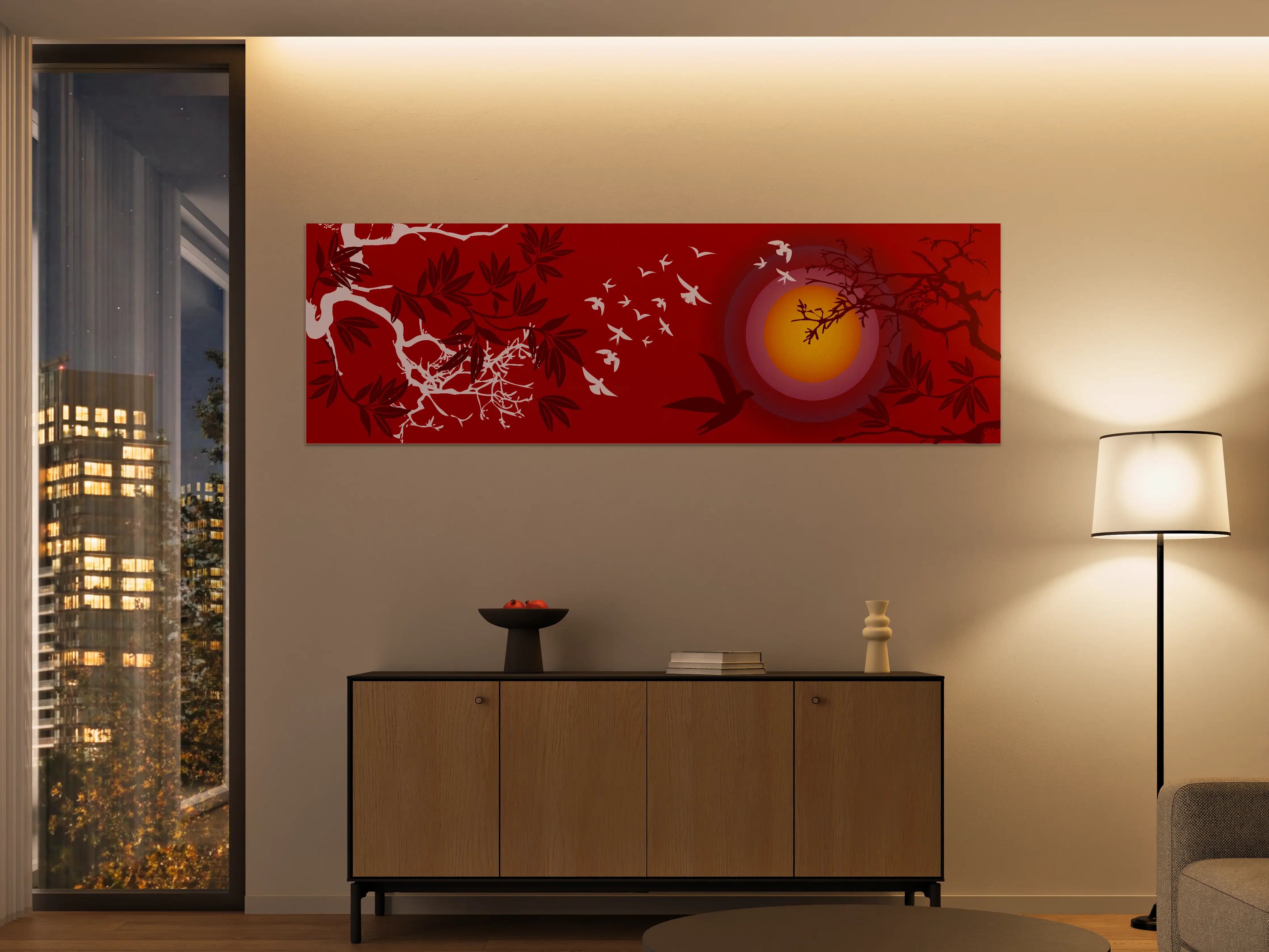 Große Wandbilder - Asiatischer Sonnenuntergang Rot