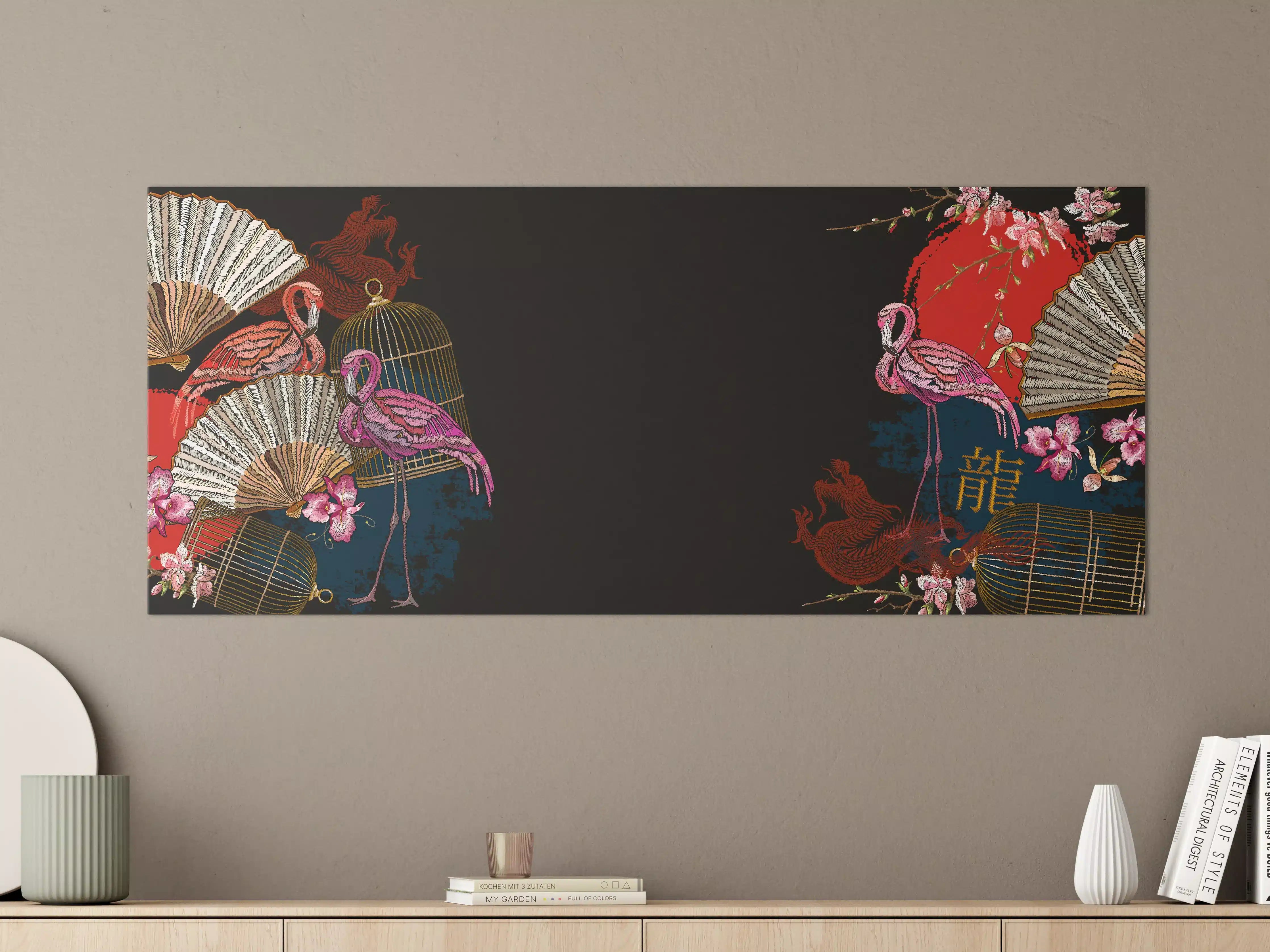 Große Wandbilder - Asiatisches Drachen-Fan Banner
