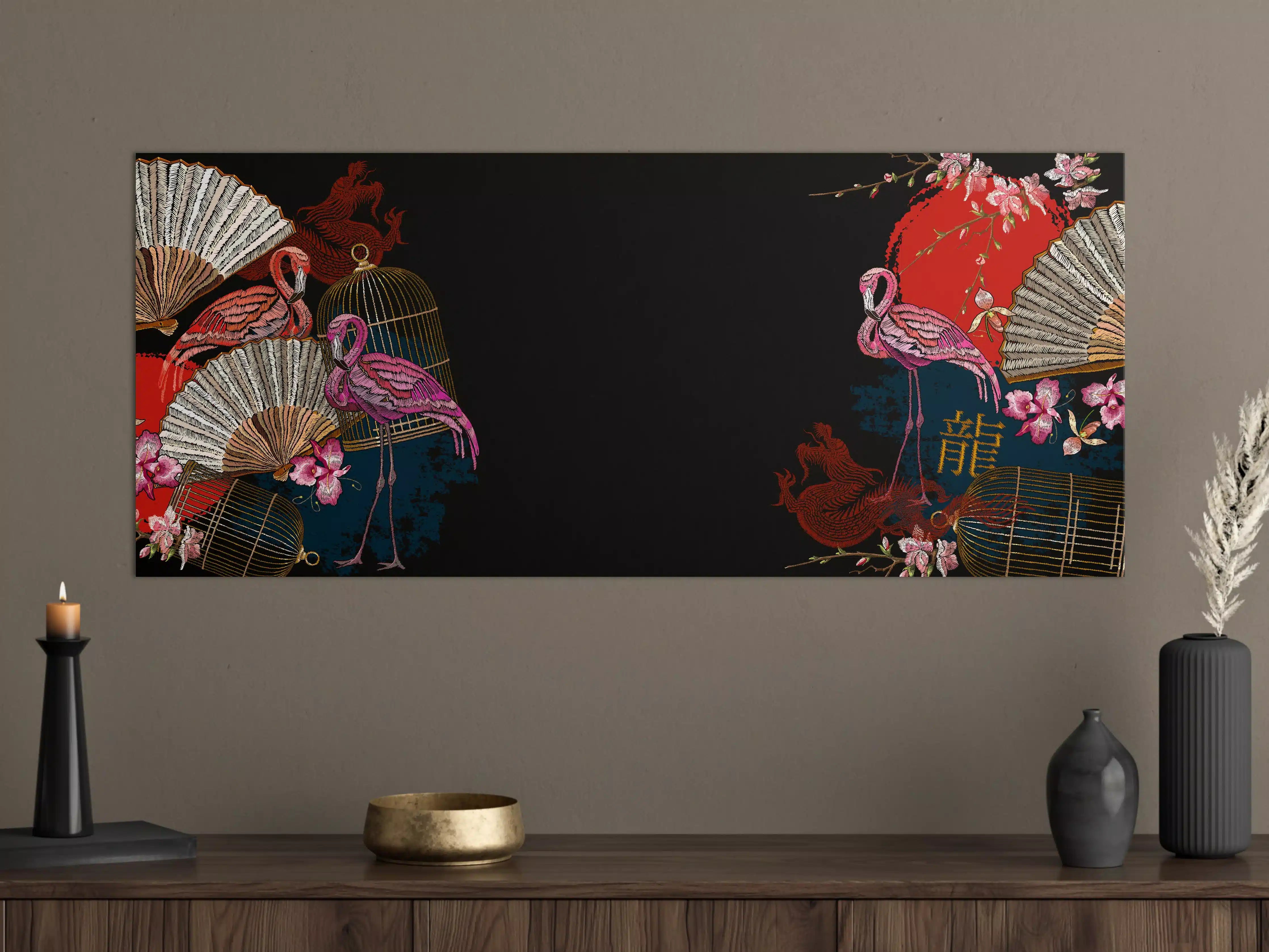 Große Wandbilder - Asiatisches Drachen-Fan Banner