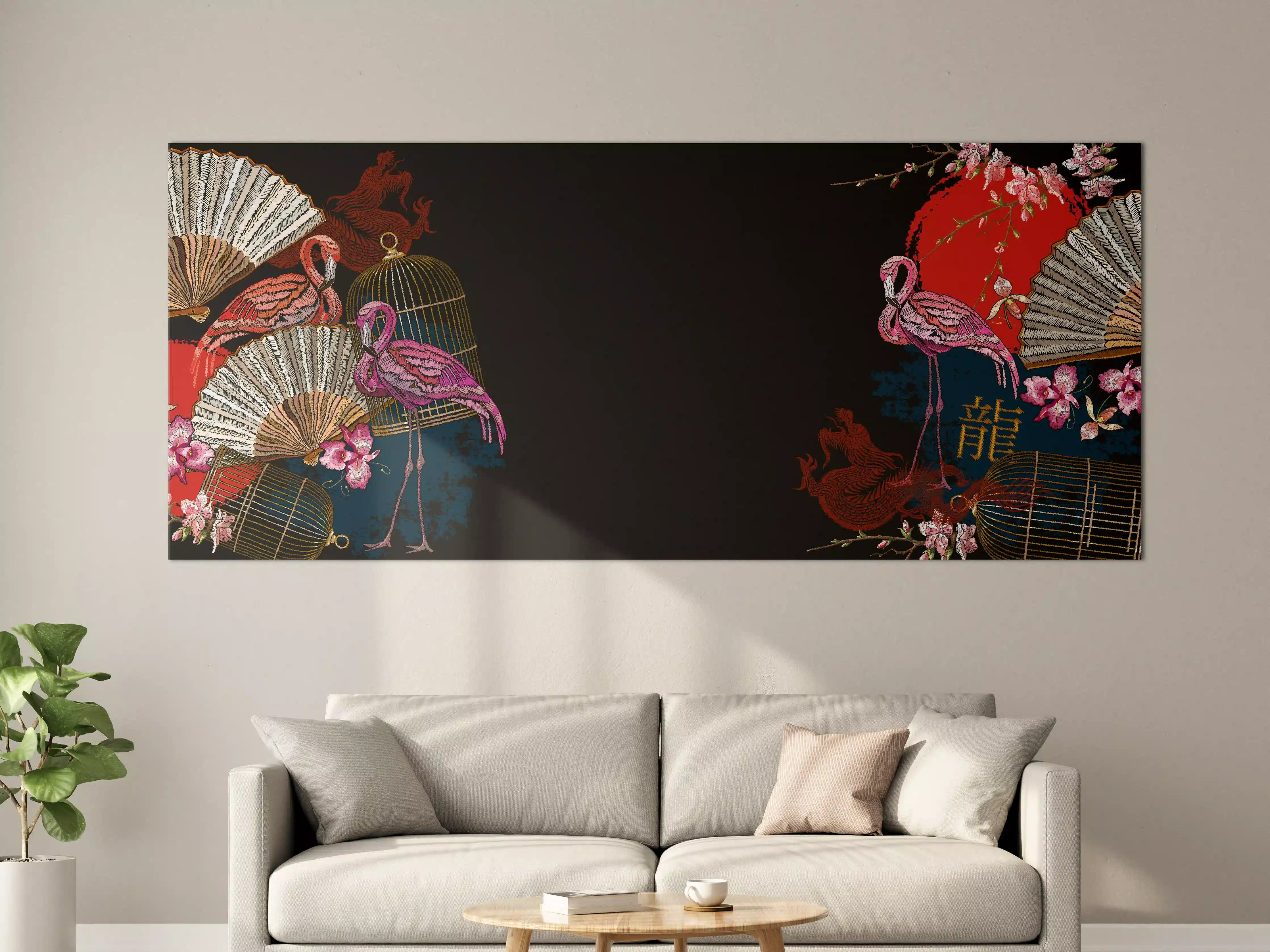 Große Wandbilder - Asiatisches Drachen-Fan Banner