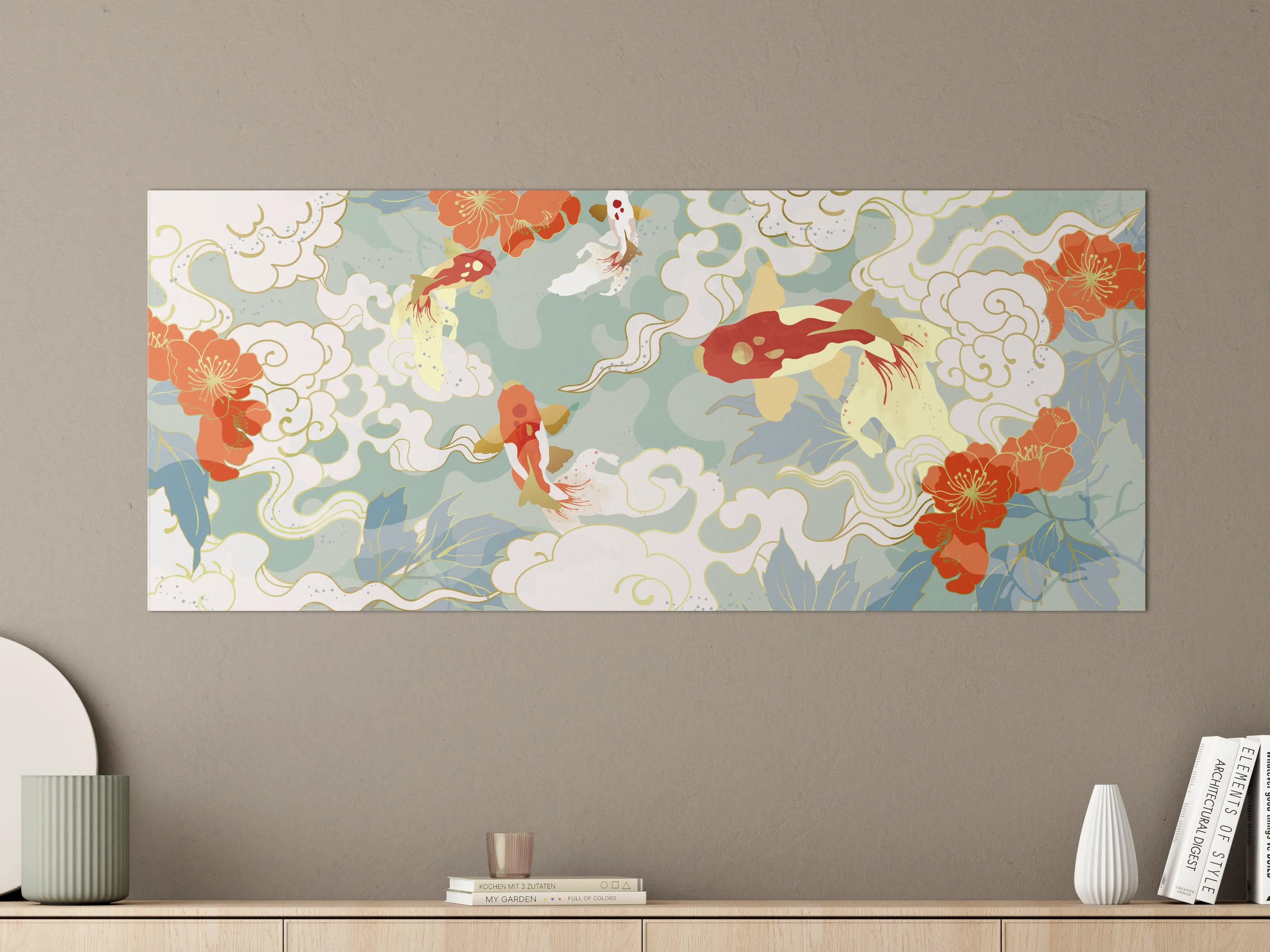 Große Wandbilder - Asiatisches Koi-Karpfen-Muster