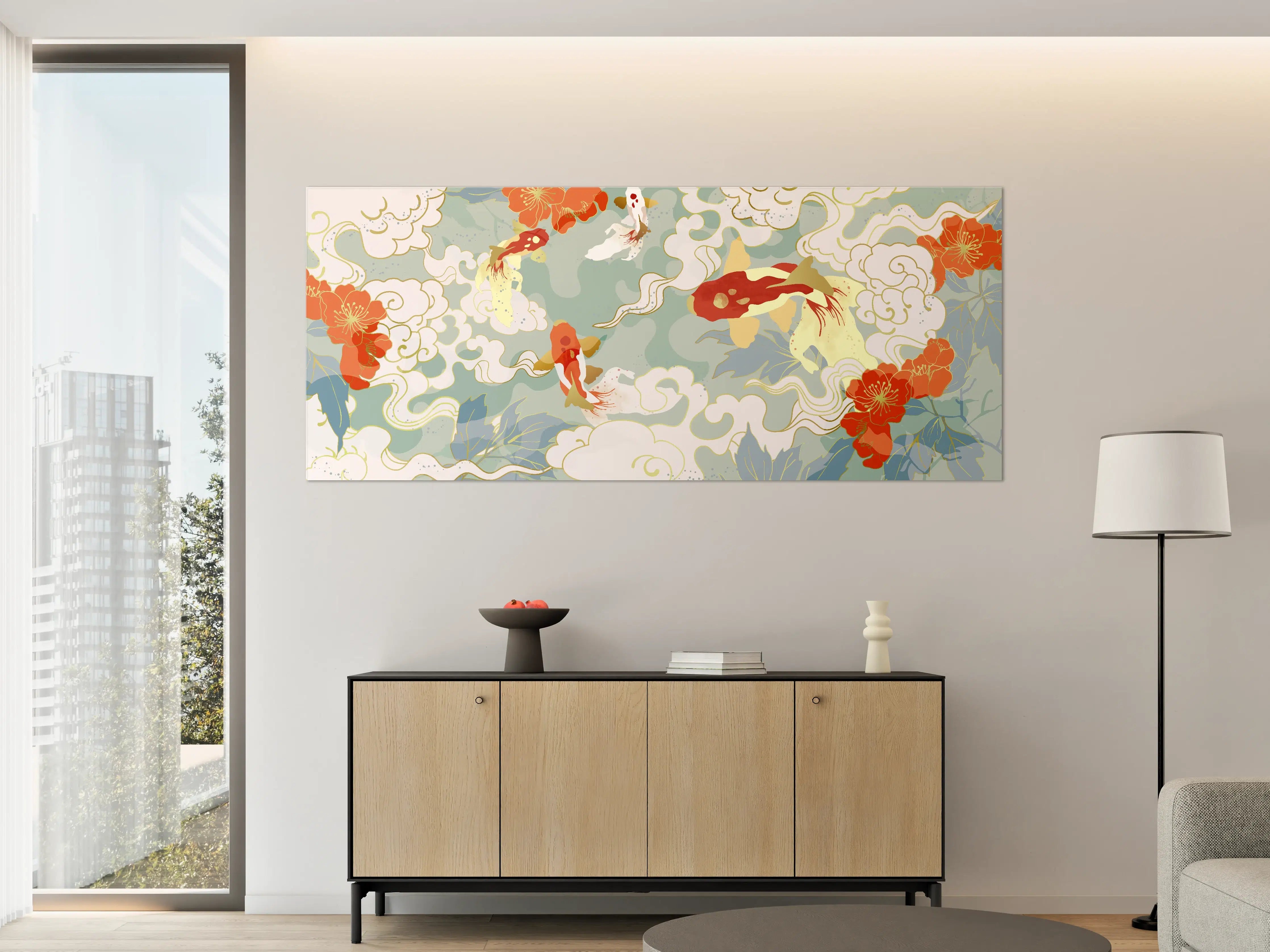 Große Wandbilder - Asiatisches Koi-Karpfen-Muster