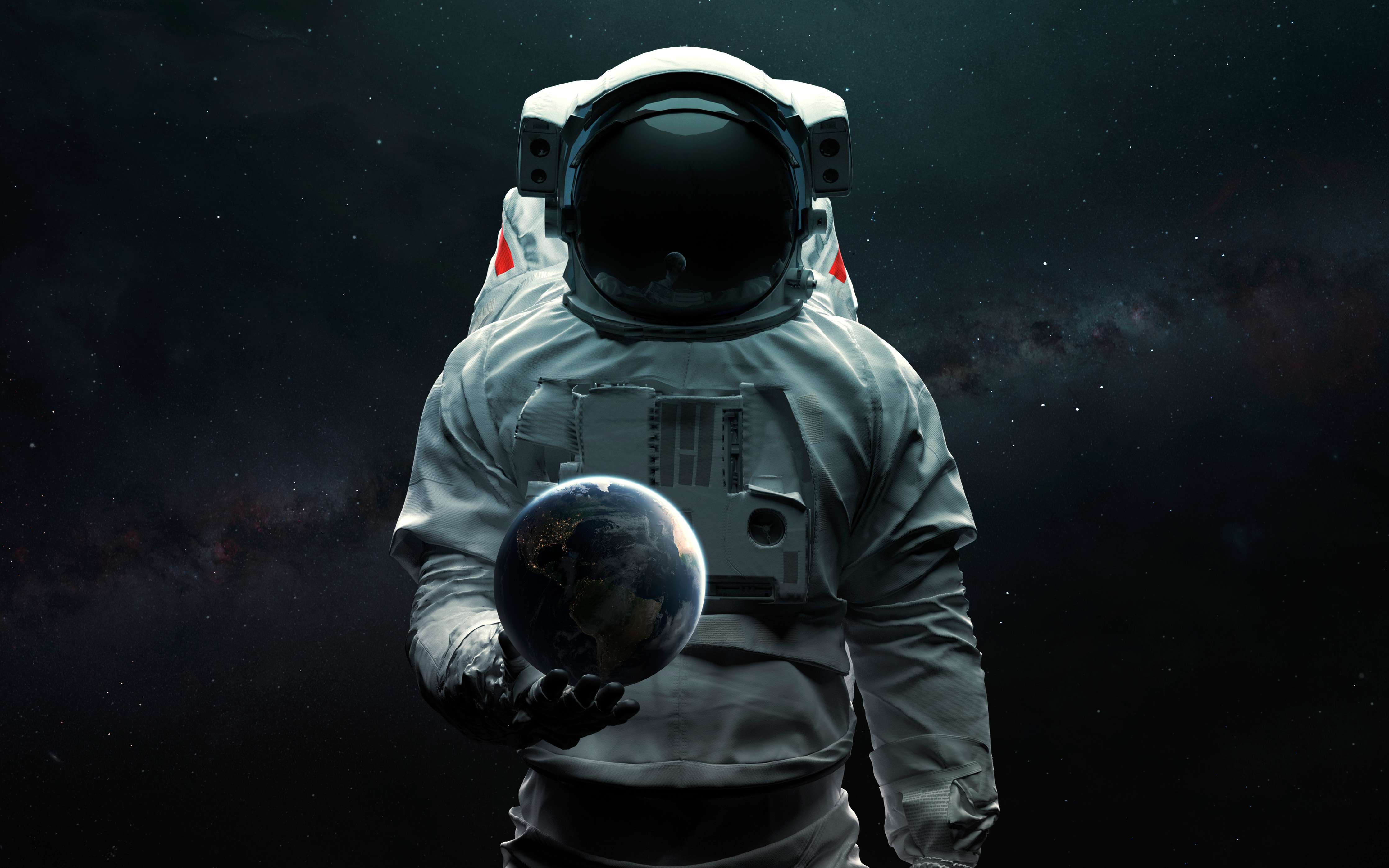 Große Wandbilder-Astronaut mit Erdkugel Kunstwerk