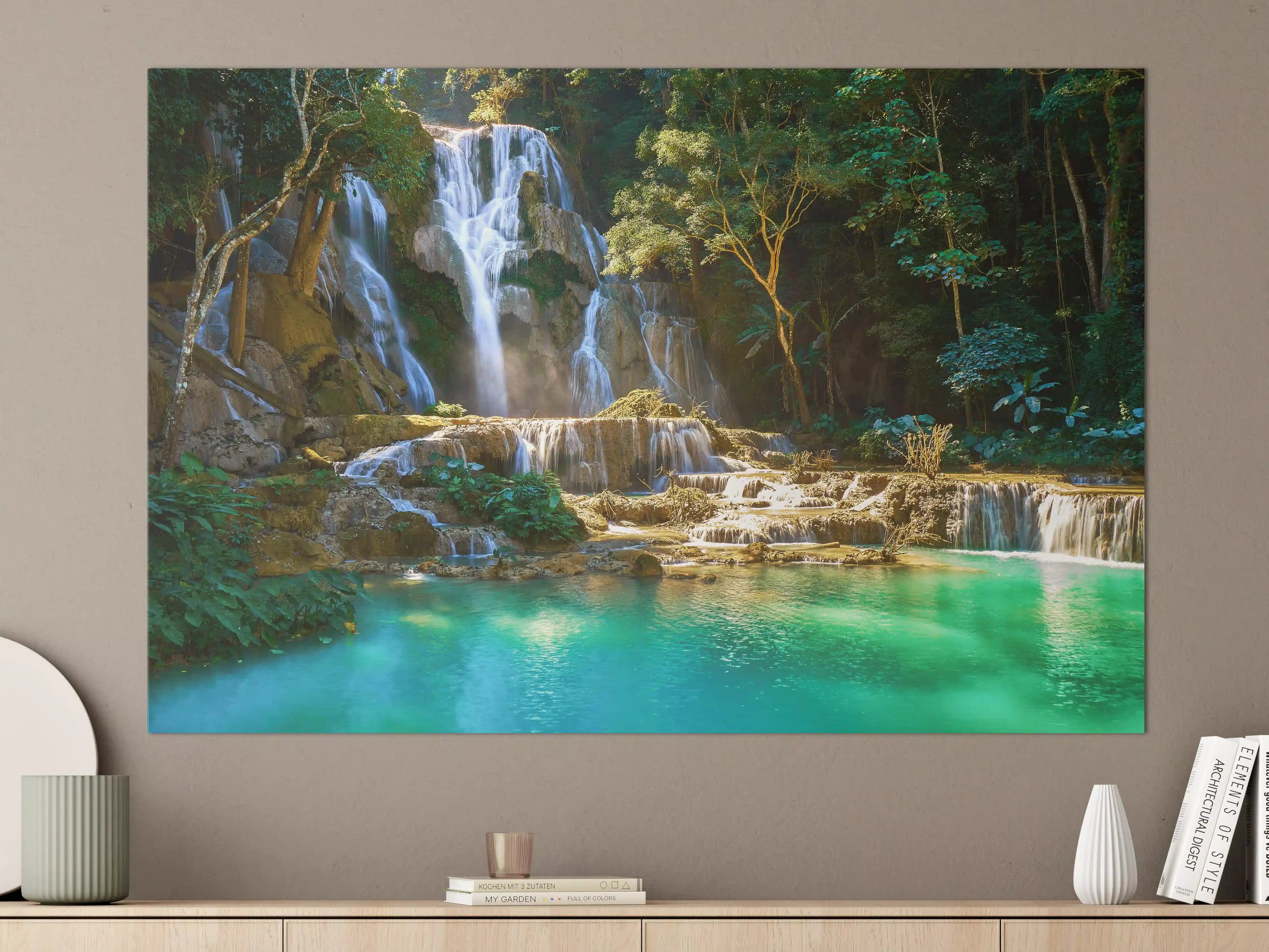 Große Wandbilder - Atemberaubender Wasserfall in Laos