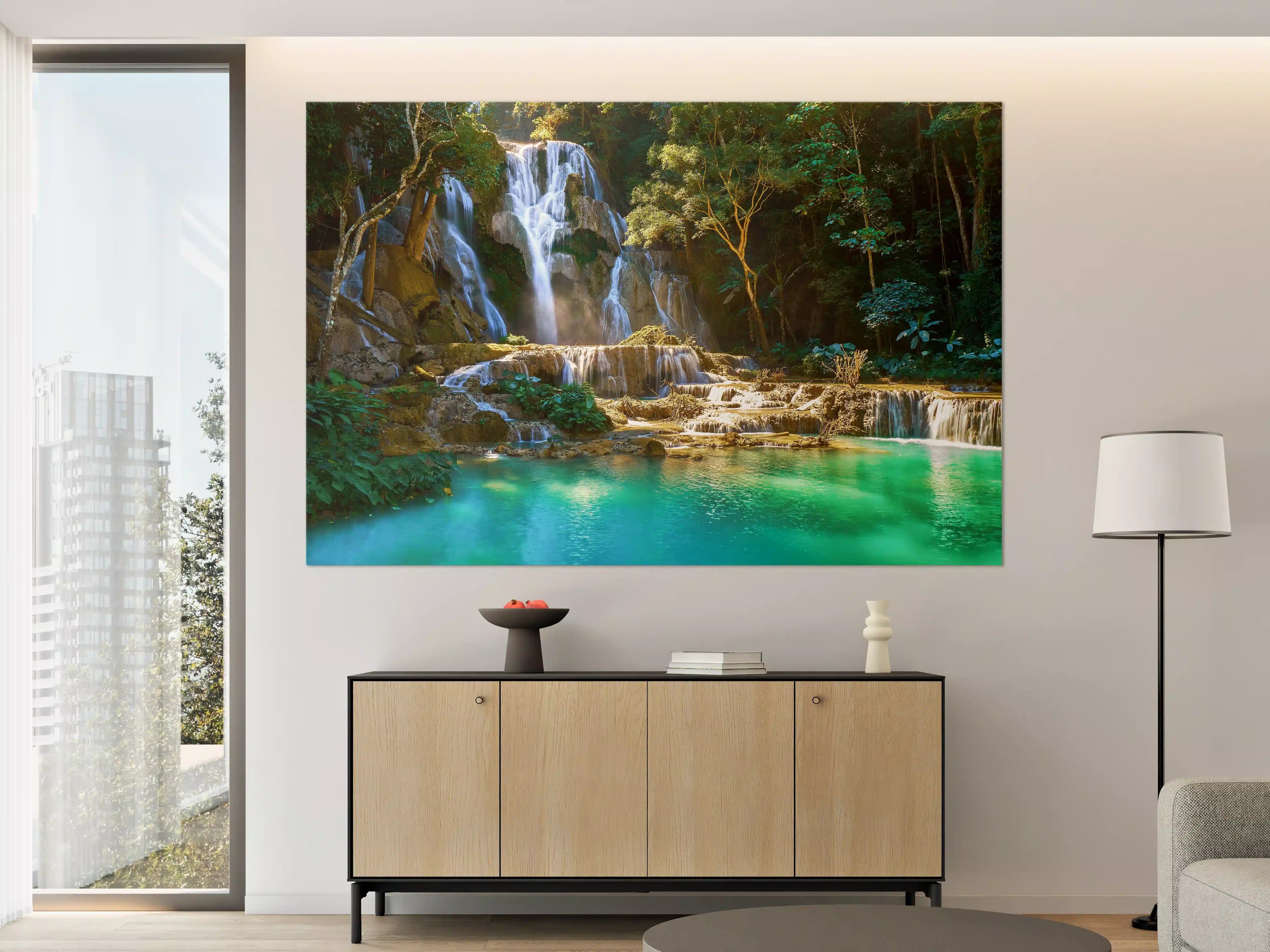 Große Wandbilder - Atemberaubender Wasserfall in Laos