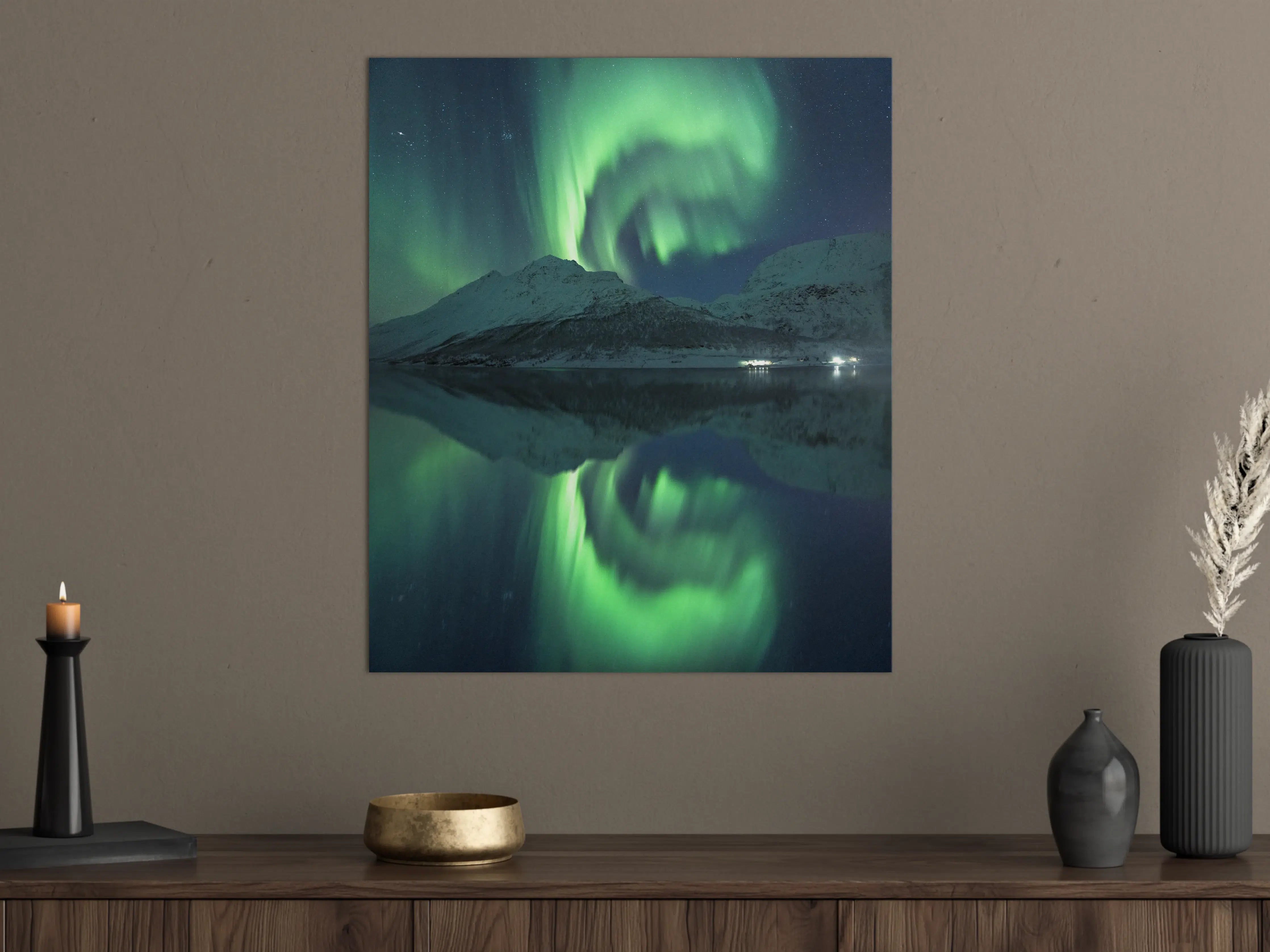 Große Wandbilder - Aurora Borealis Reflexion