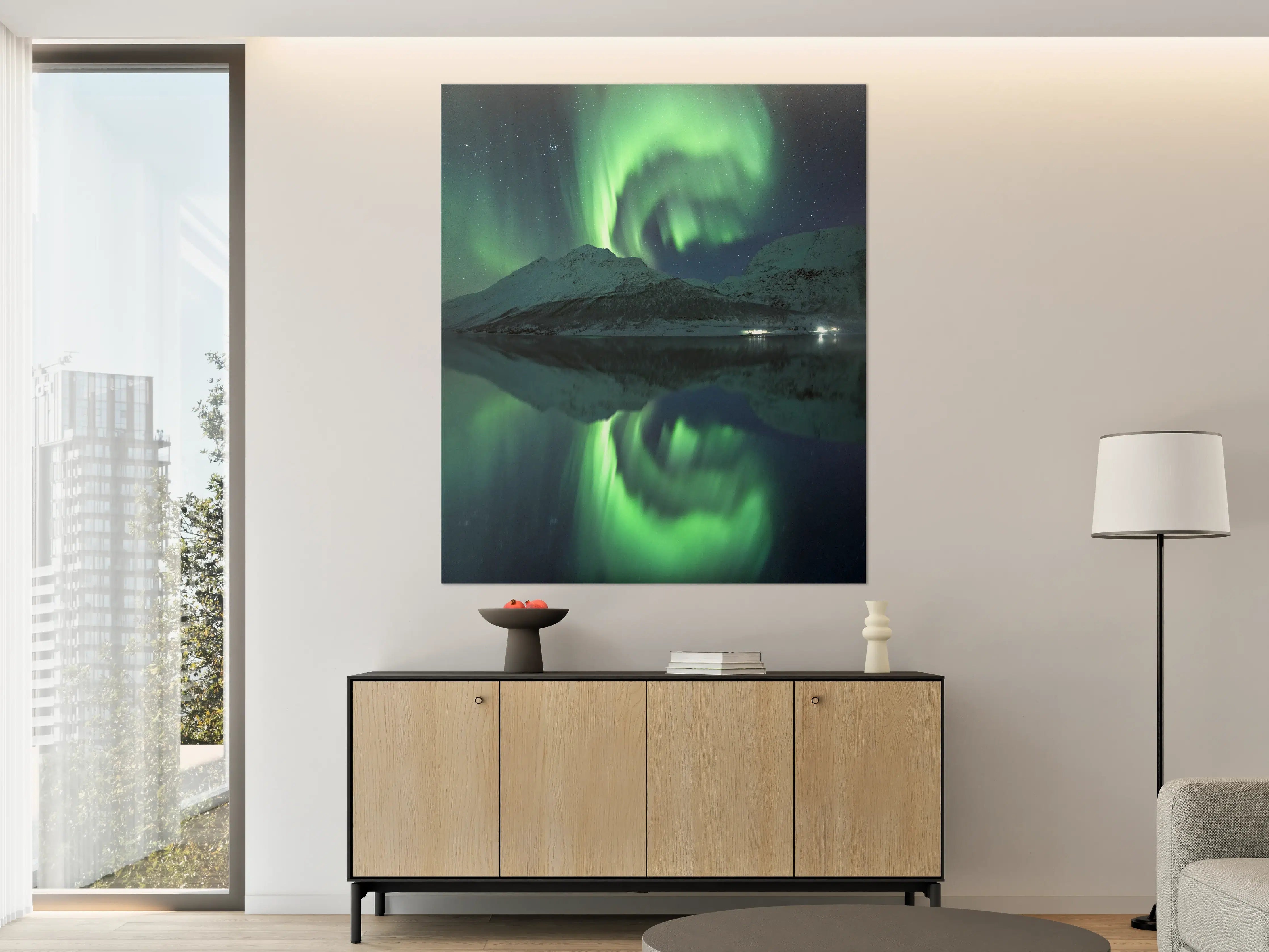 Große Wandbilder - Aurora Borealis Reflexion