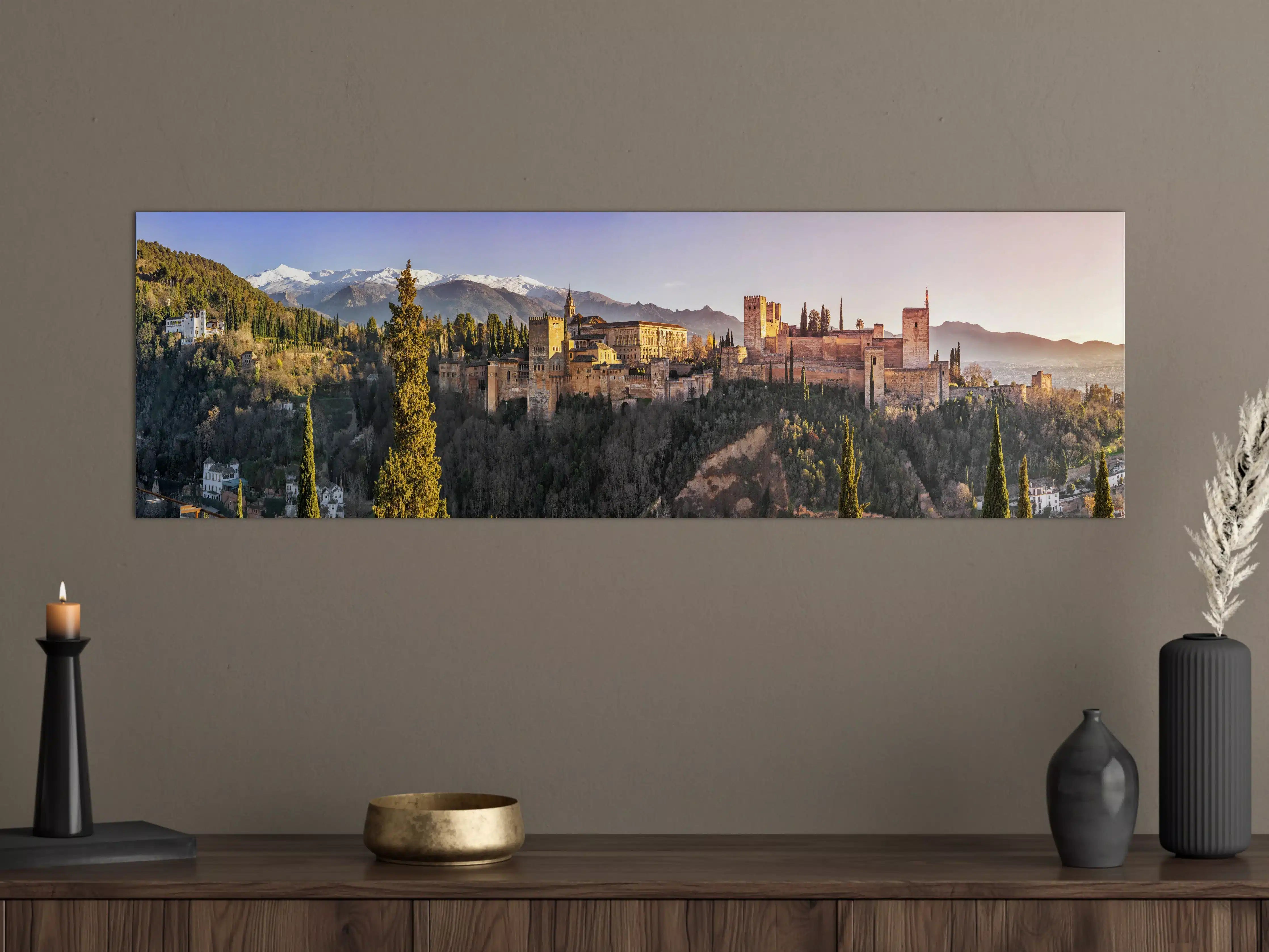 Große Wandbilder - Aussicht auf Alhambra mit Comares-Turm