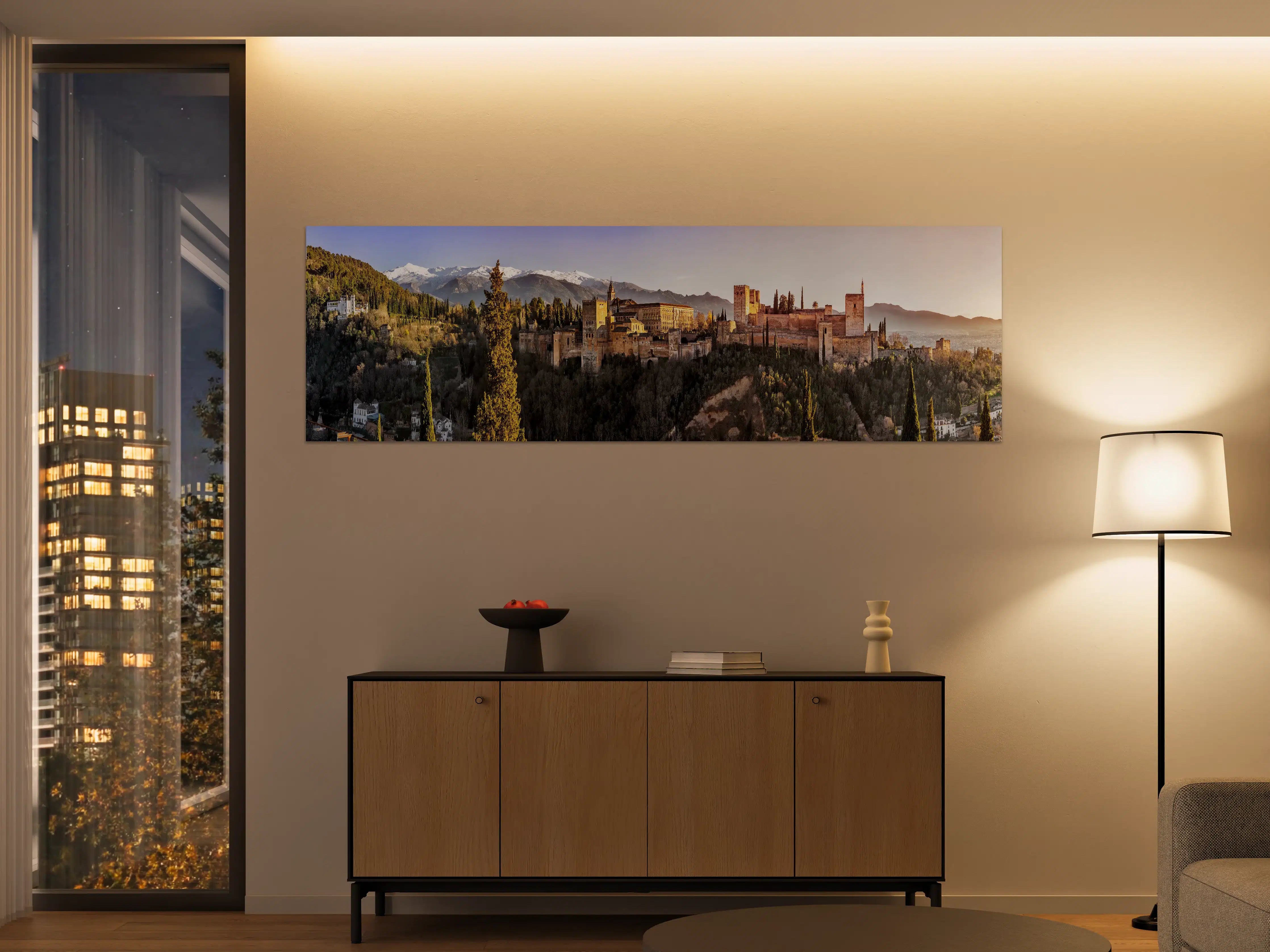 Große Wandbilder - Aussicht auf Alhambra mit Comares-Turm