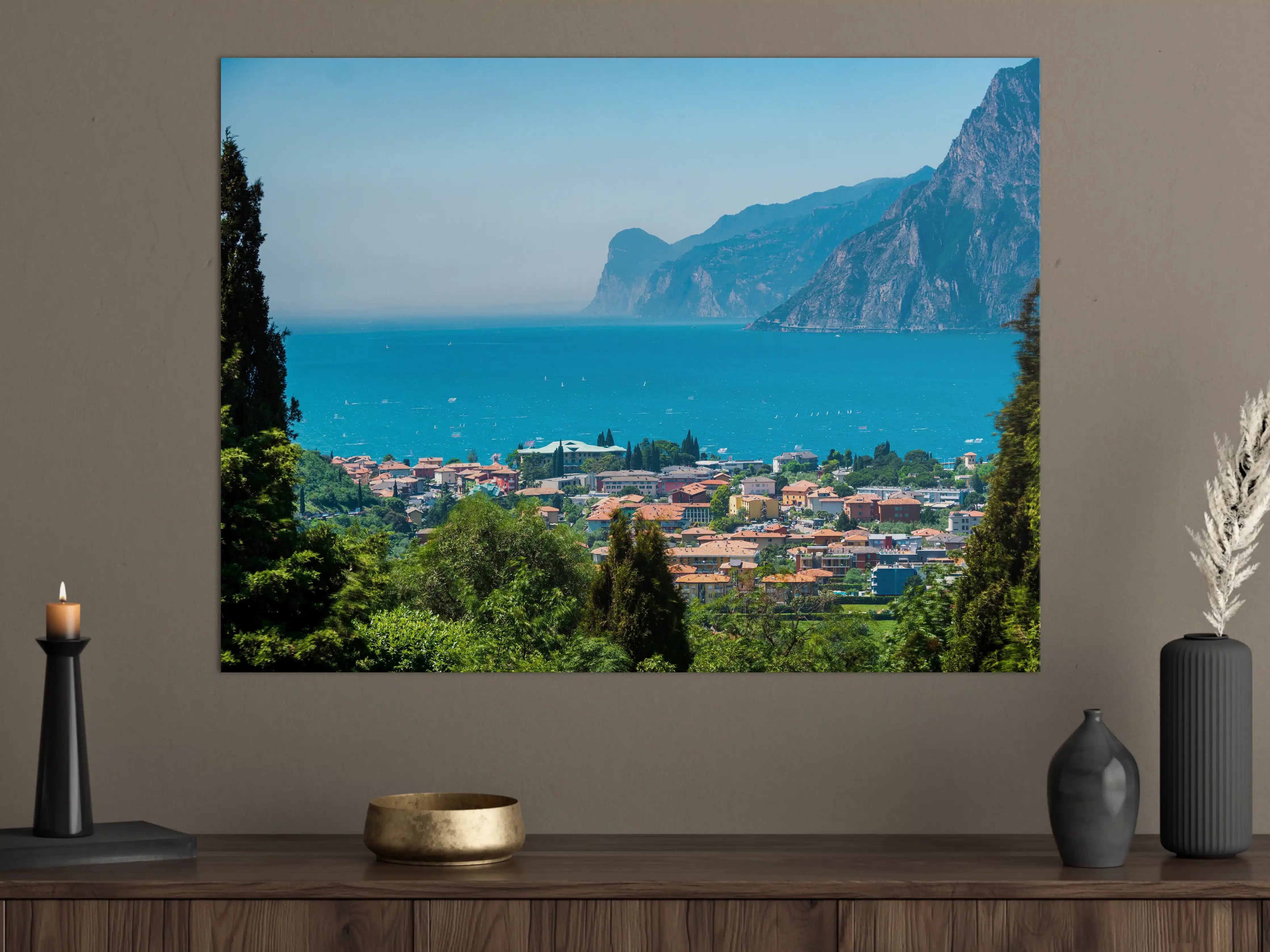 Große Wandbilder - Aussicht vom Gipfel auf Gardasee