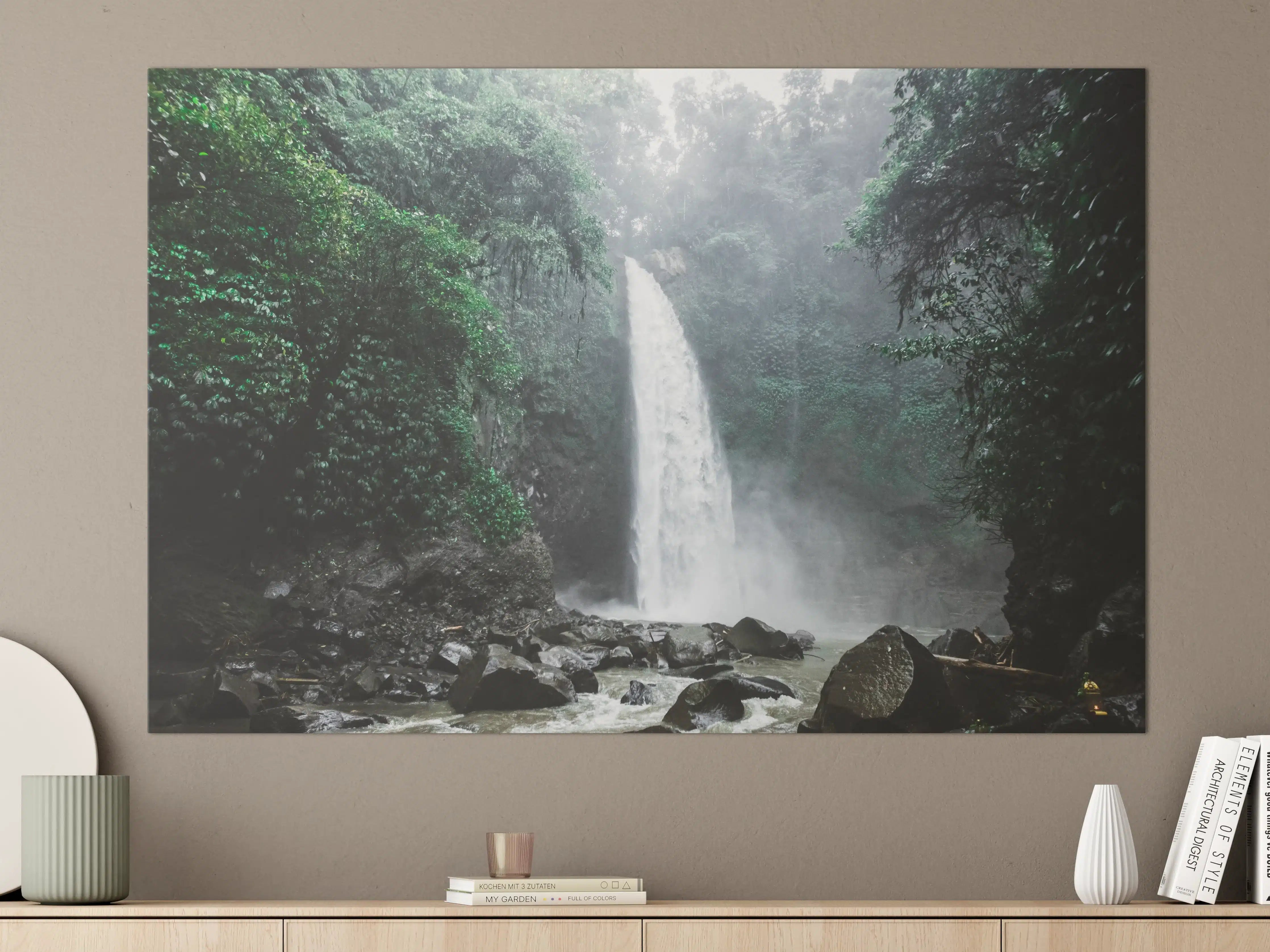 Große Wandbilder - Bali-Wasserfall im tiefen Dschungel