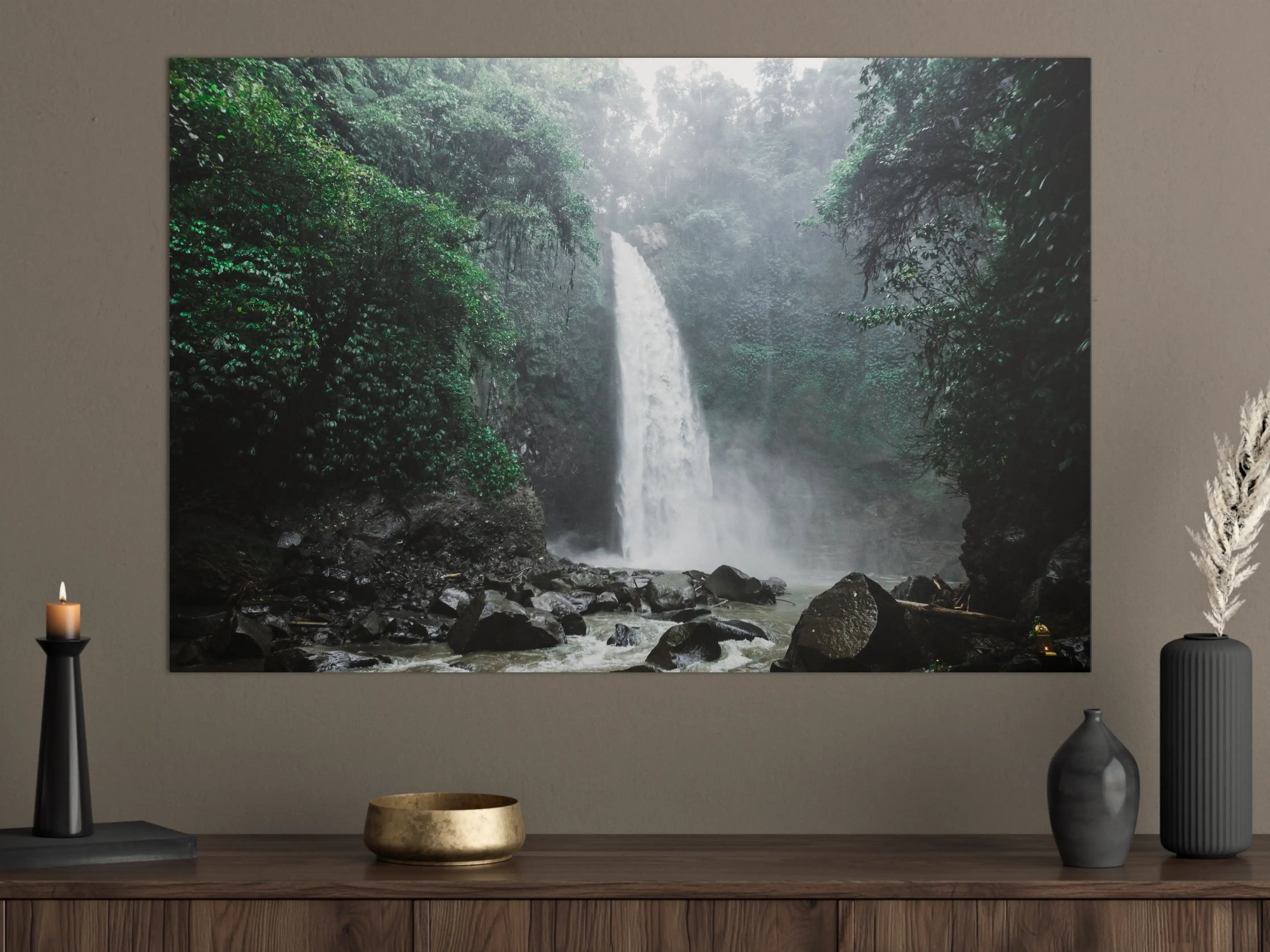 Große Wandbilder - Bali-Wasserfall im tiefen Dschungel