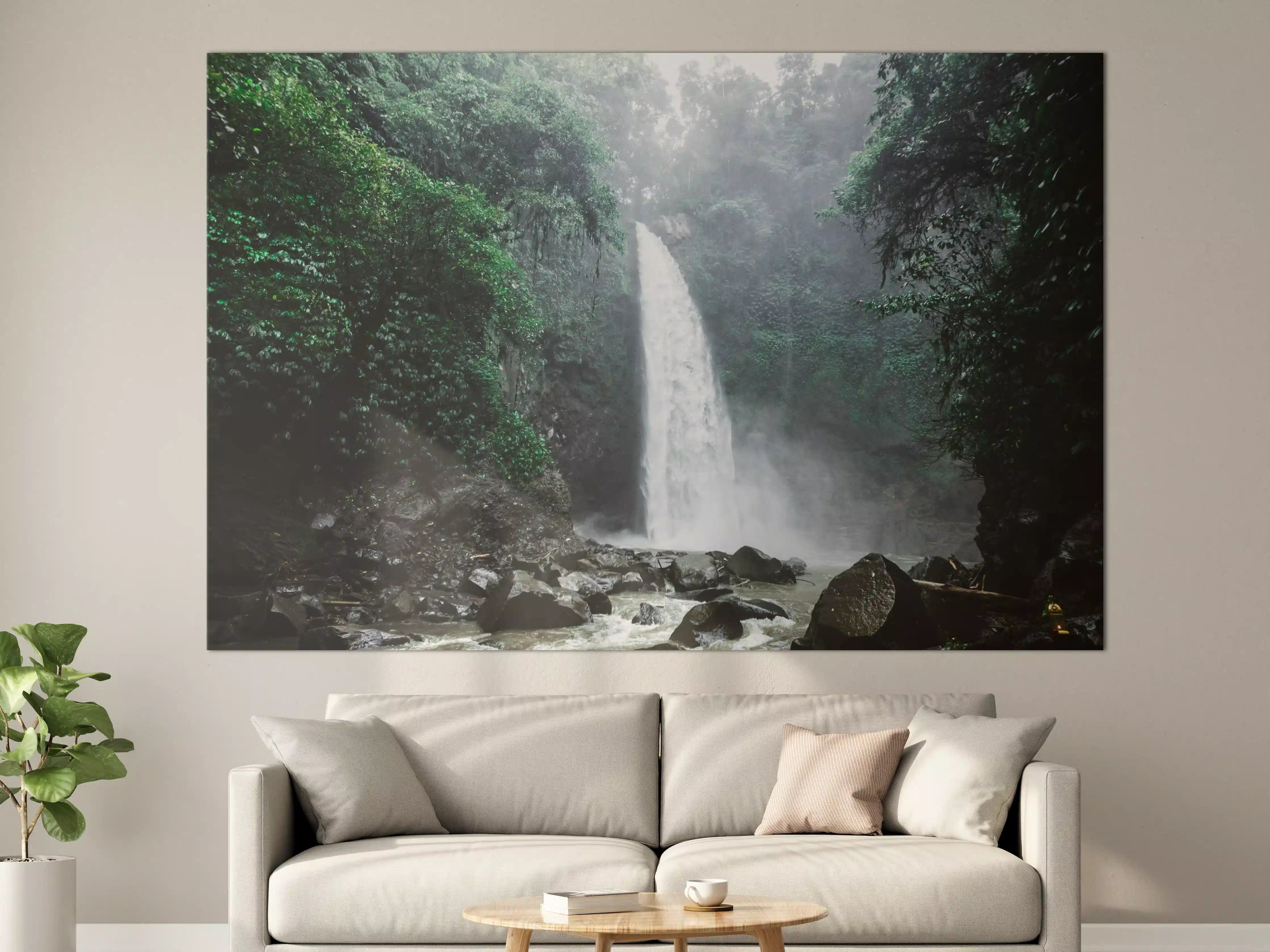 Große Wandbilder - Bali-Wasserfall im tiefen Dschungel