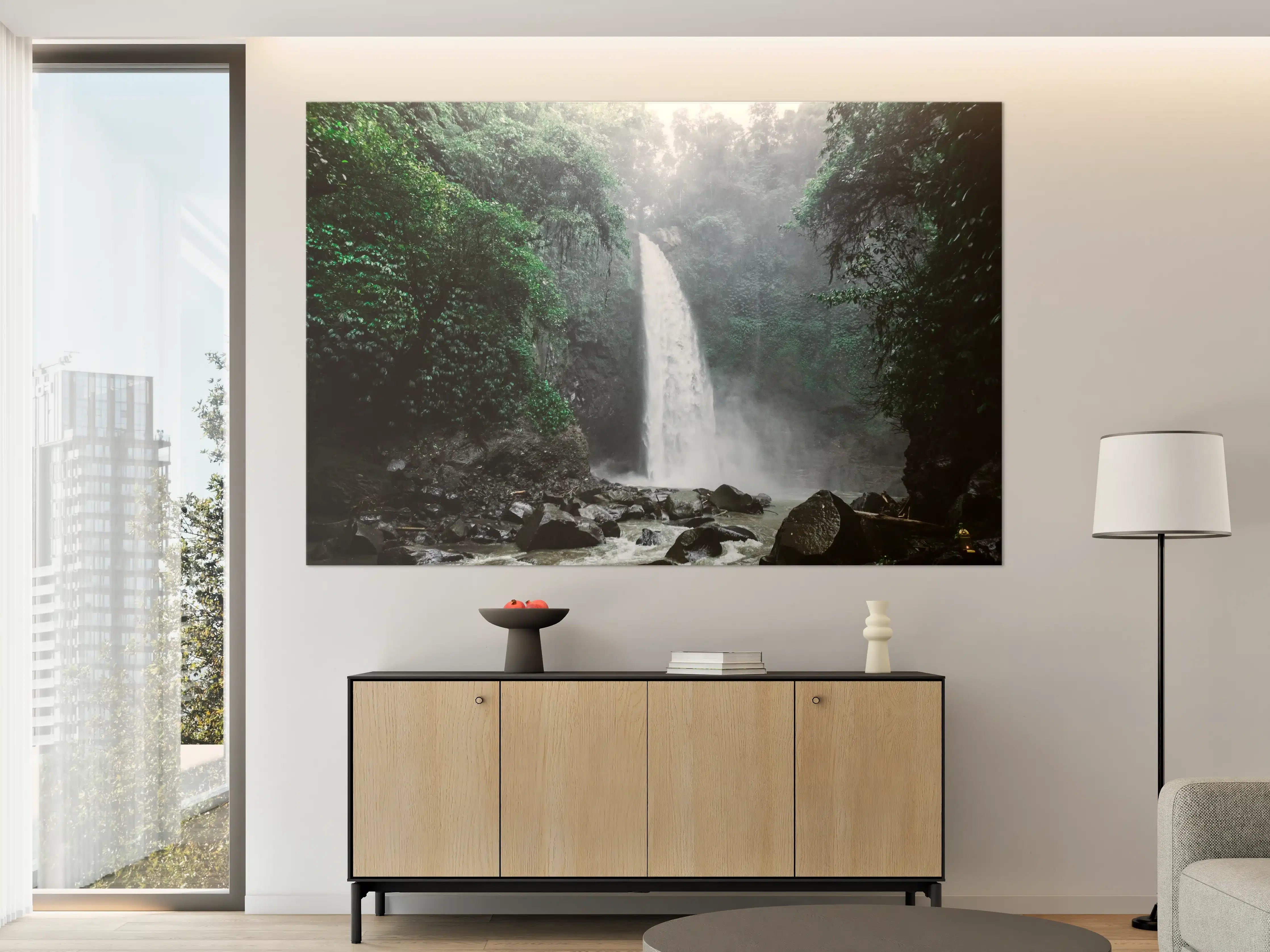 Große Wandbilder - Bali-Wasserfall im tiefen Dschungel
