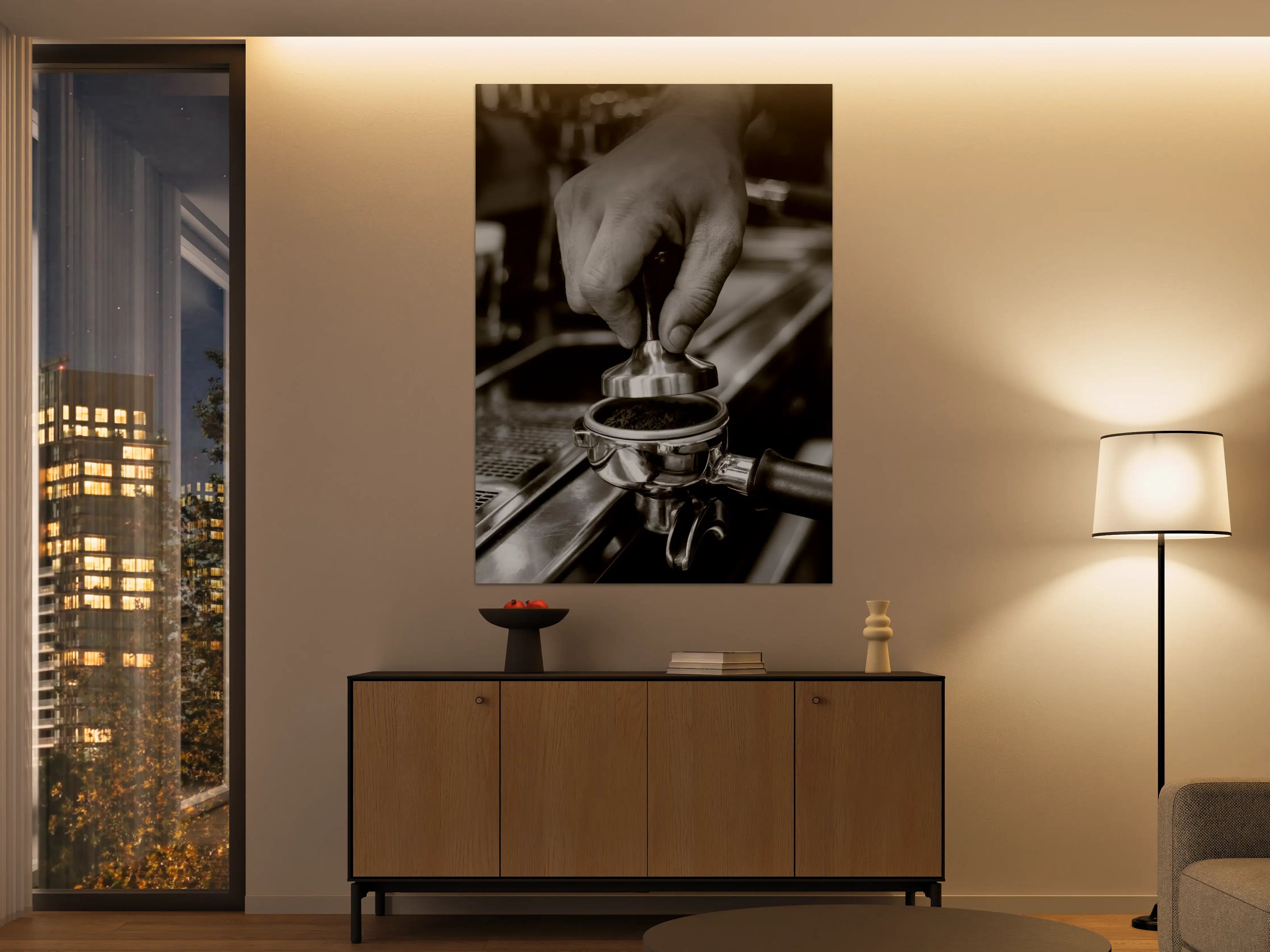 Große Wandbilder - Barista bereitet Espresso zu
