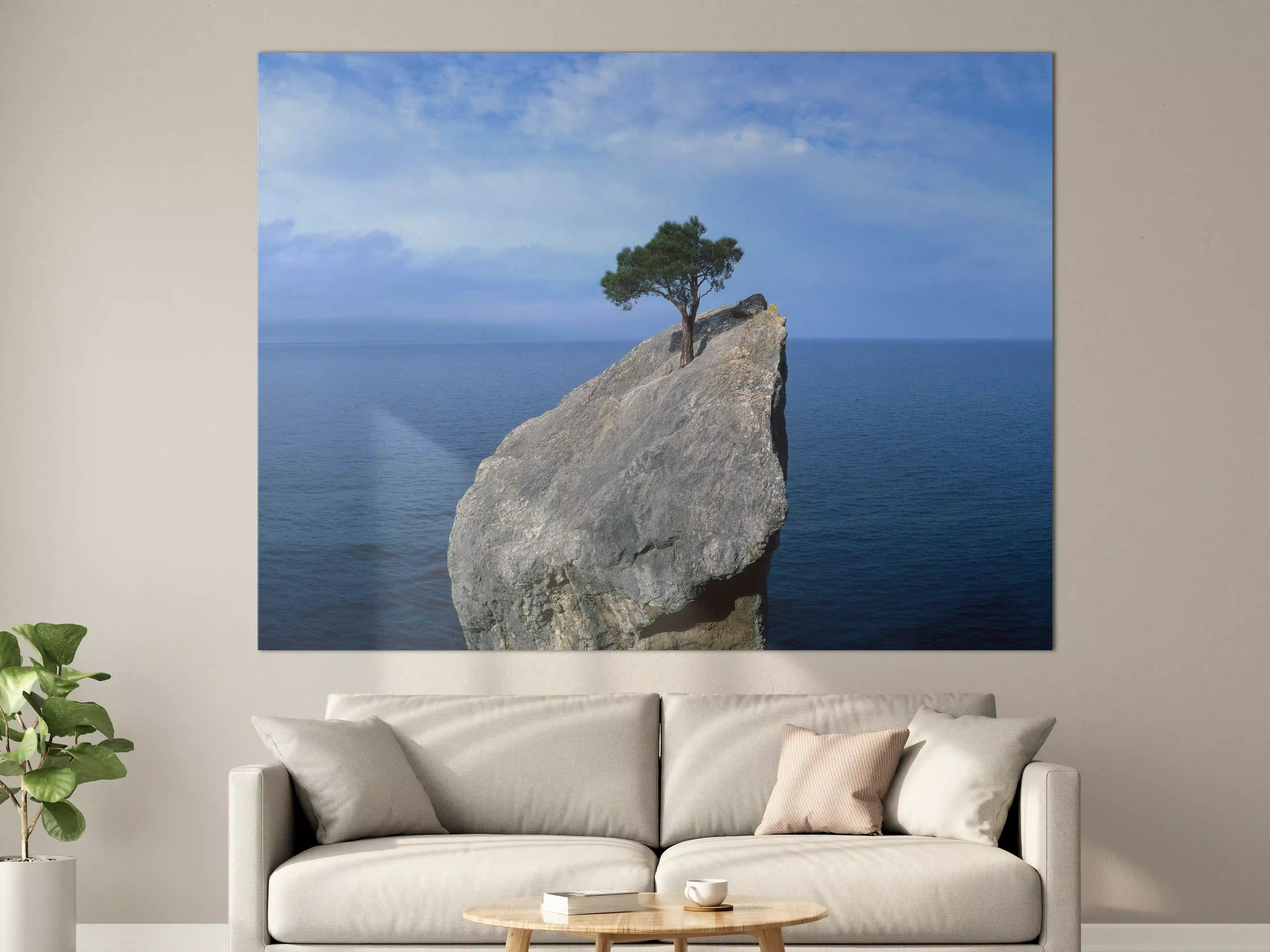 Große Wandbilder - Baum auf Fels mitten im Ozean