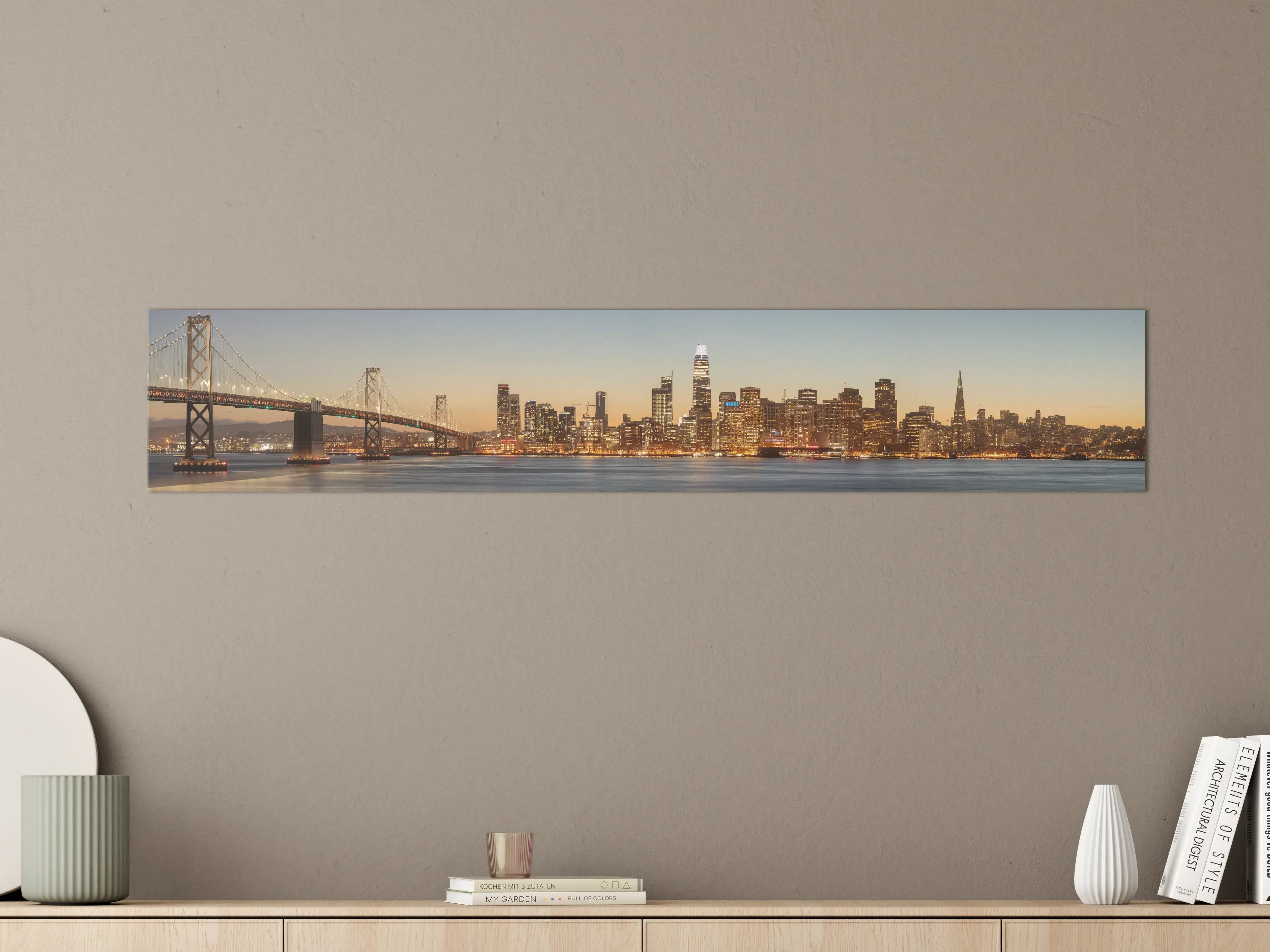 Große Wandbilder - Bay Bridge und die Skyline von San Francisco