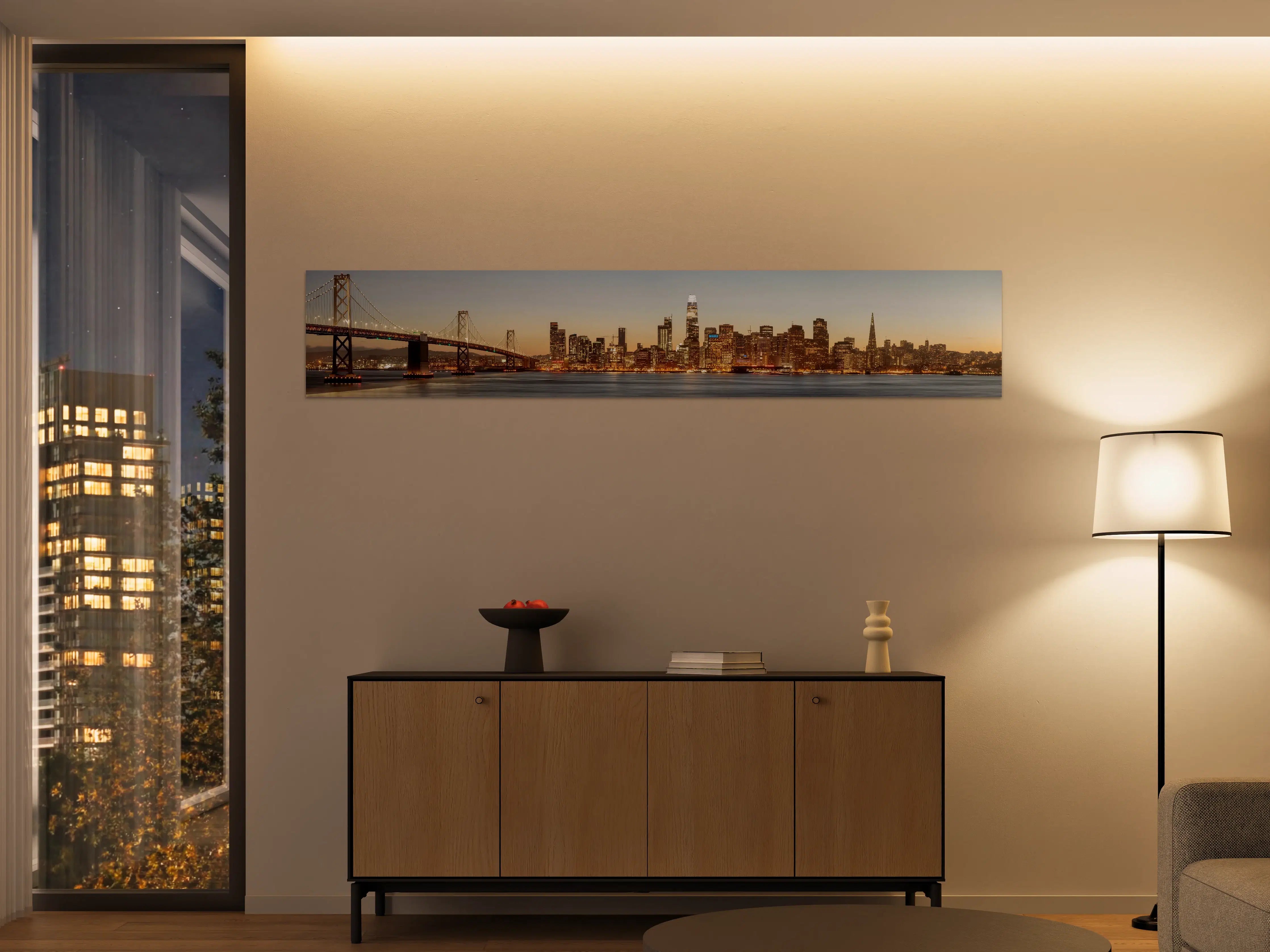 Große Wandbilder - Bay Bridge und die Skyline von San Francisco