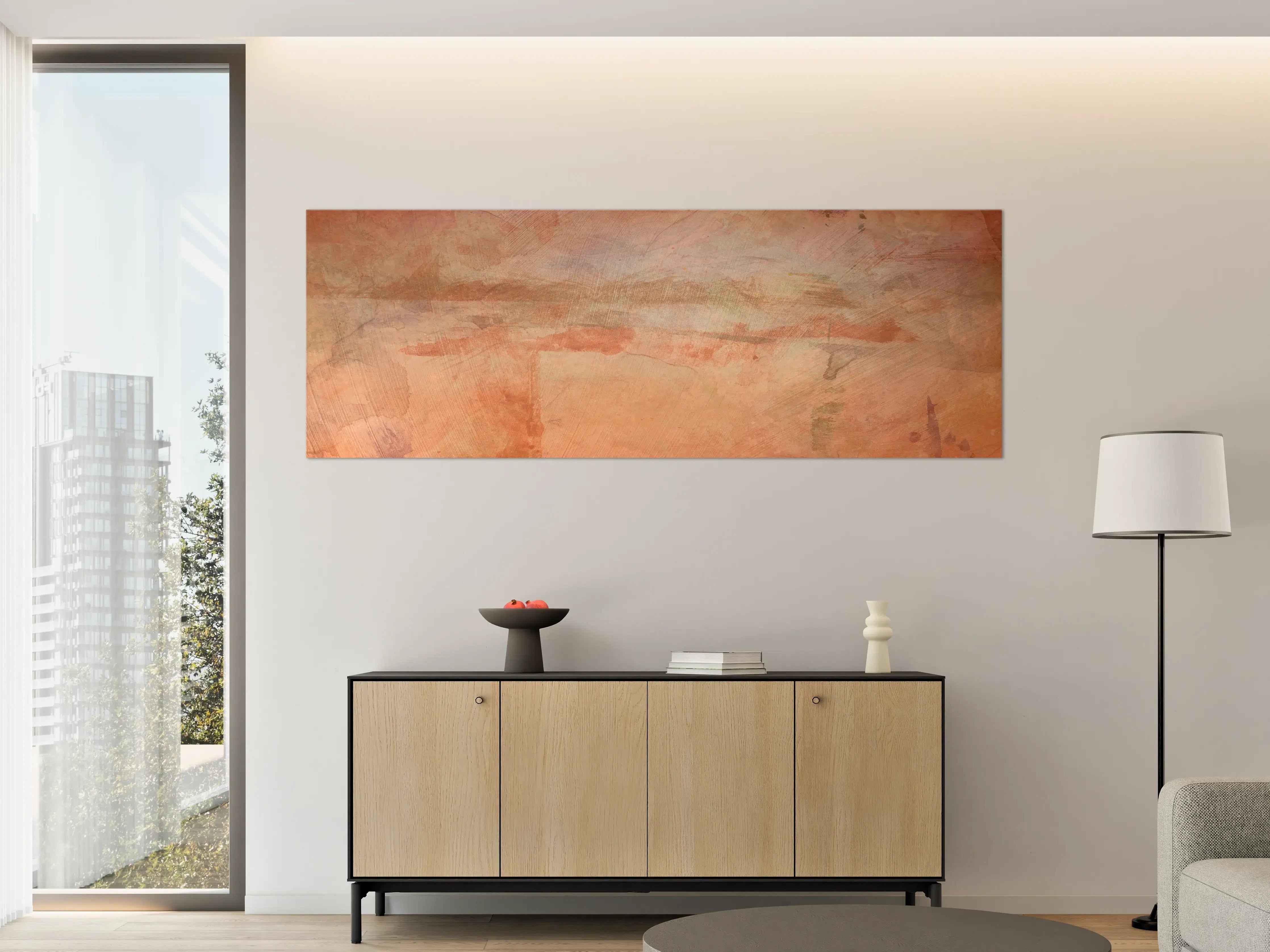 Große Wandbilder - Beige Baumwolltextur mit warmen Tönen