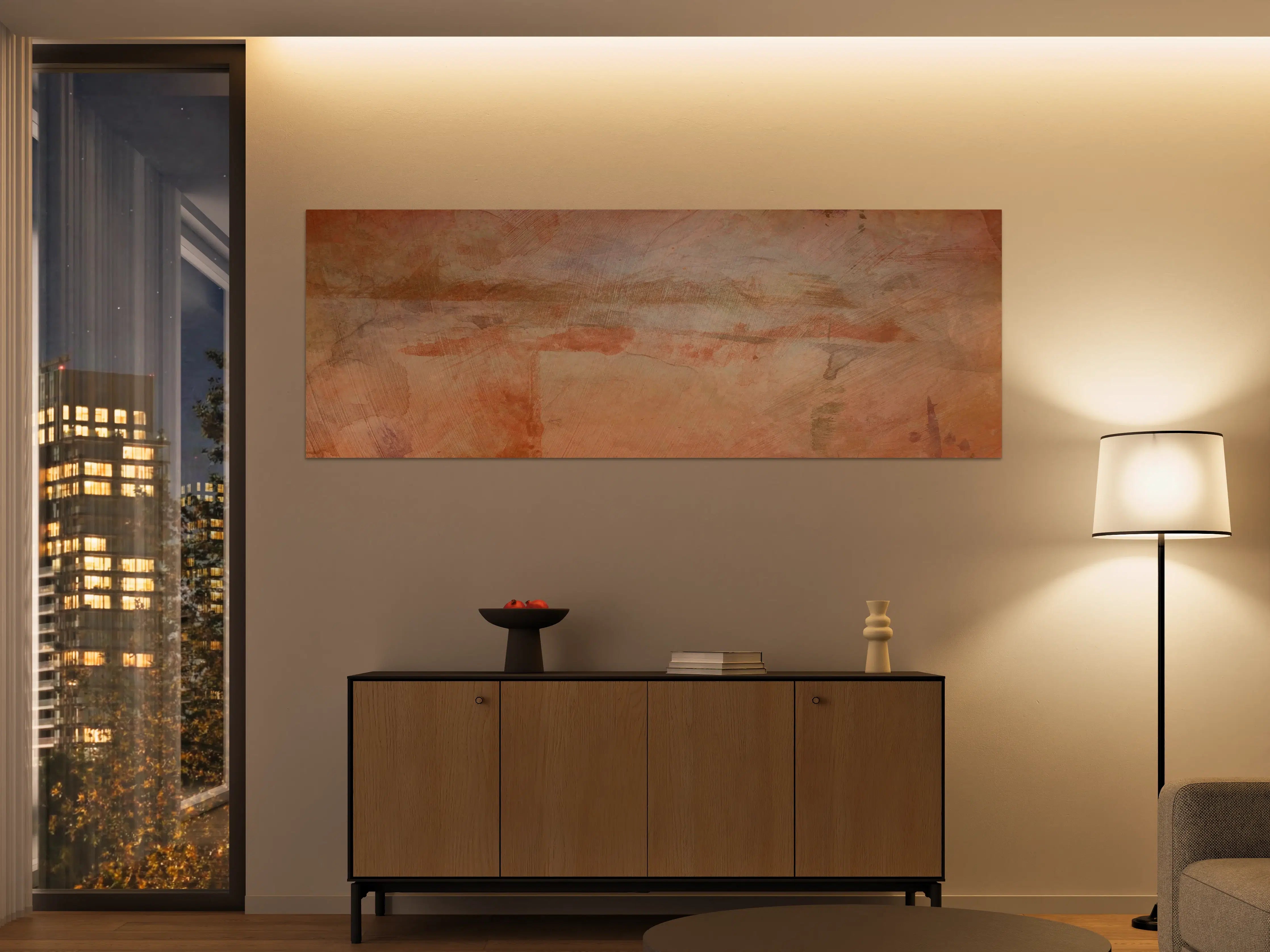Große Wandbilder - Beige Baumwolltextur mit warmen Tönen